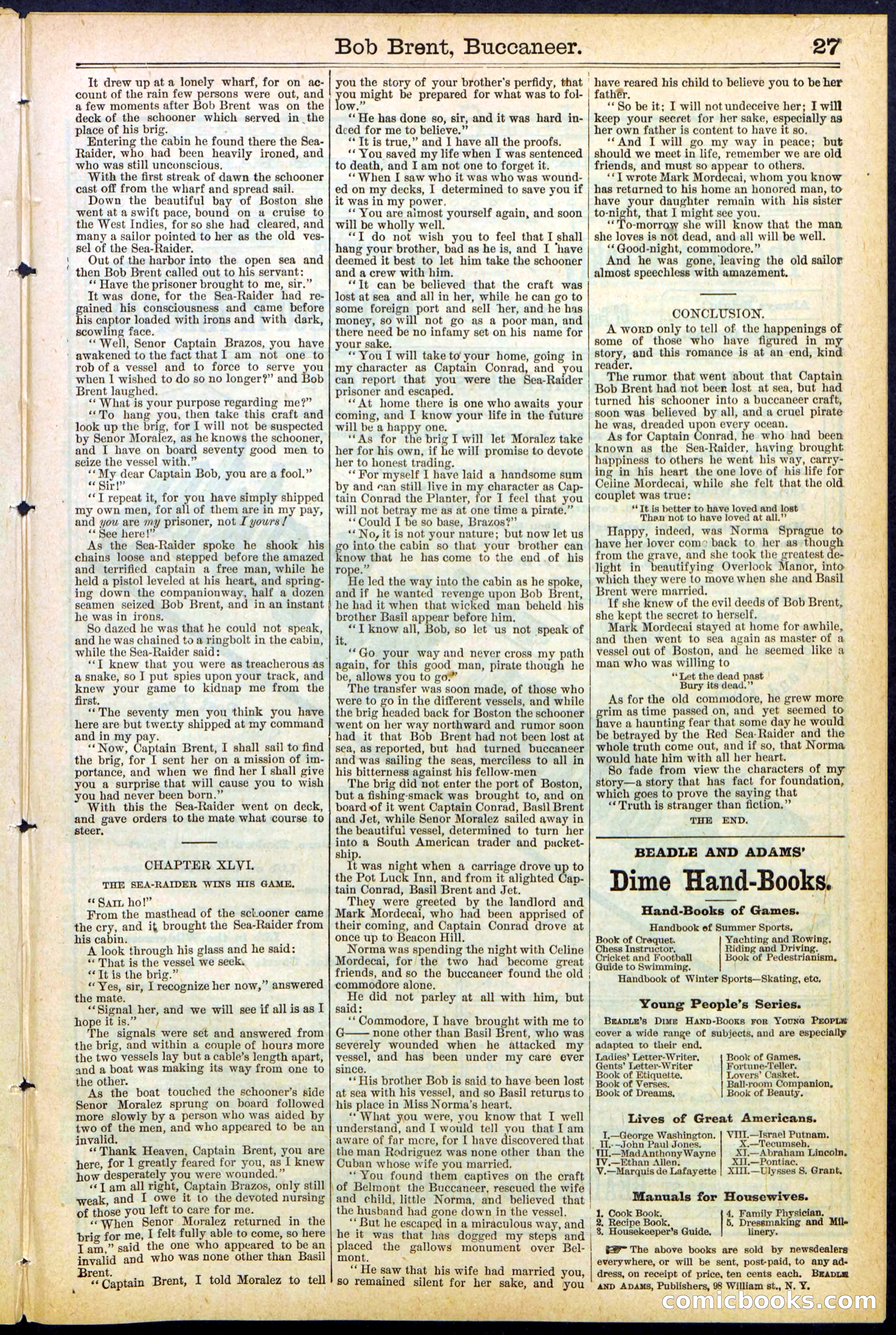 Beadle's New York Dime Library No. 476 — page 27 of 32