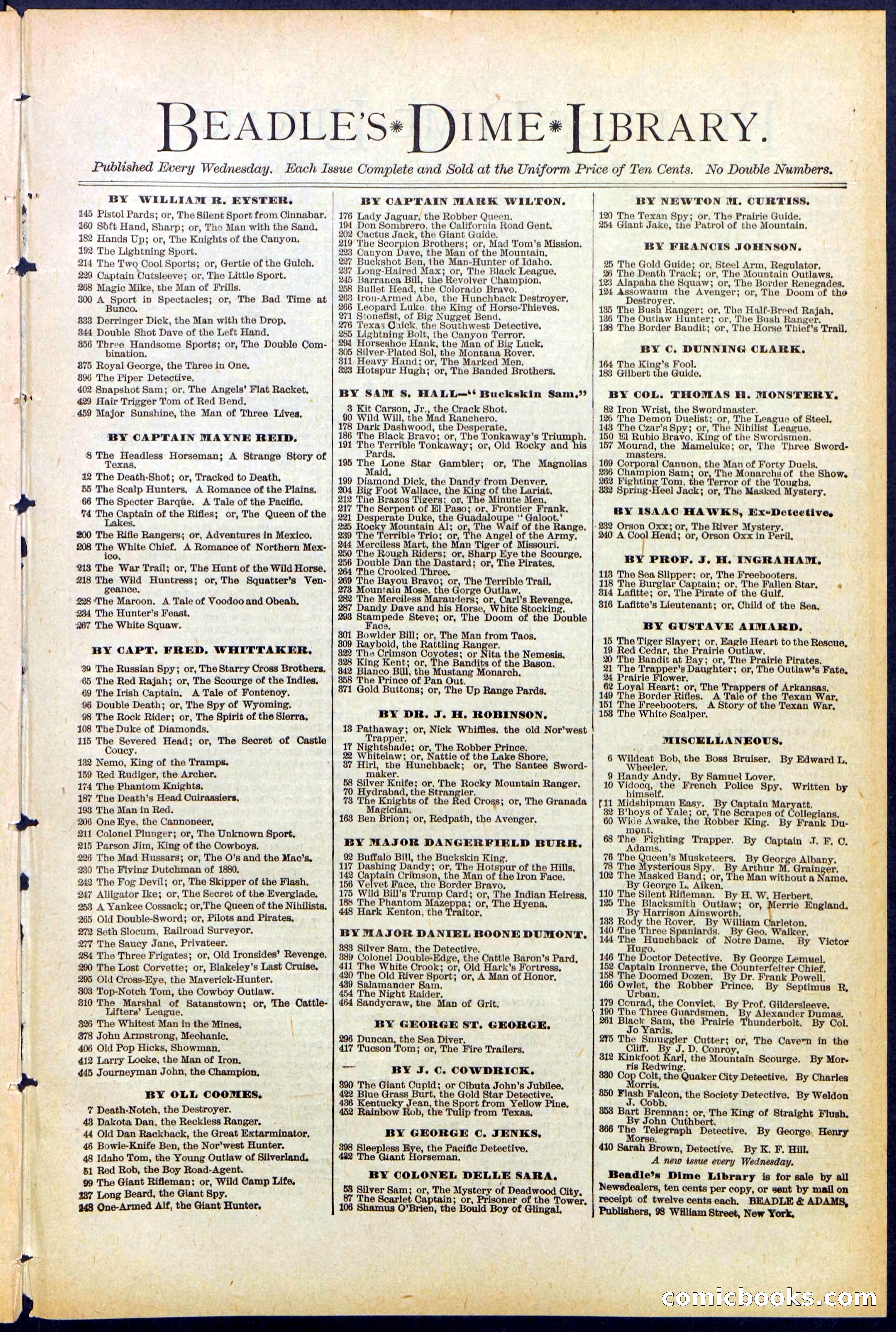 Beadle's New York Dime Library No. 476 — page 31 of 32