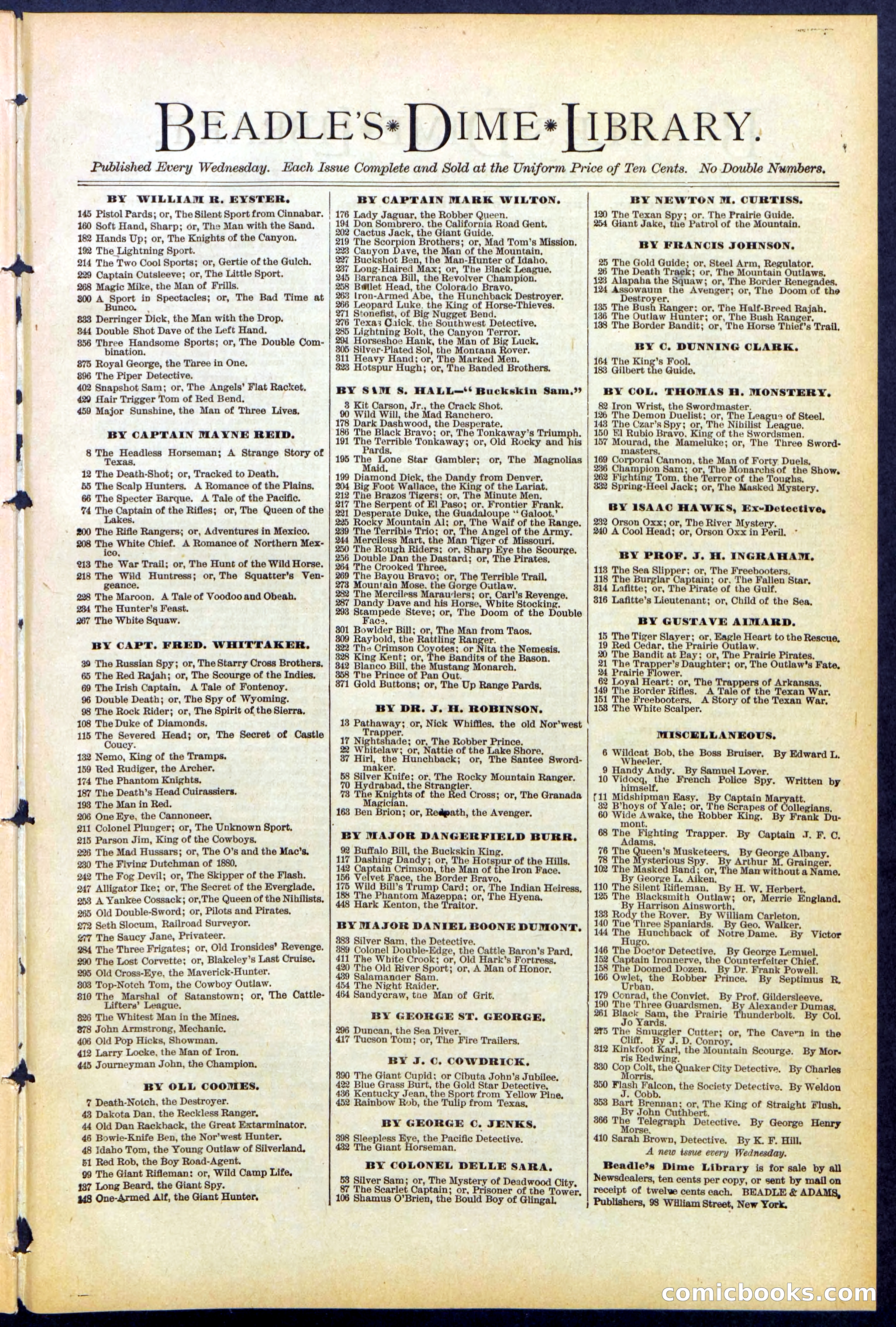 Beadle's New York Dime Library No. 479 — page 31 of 32