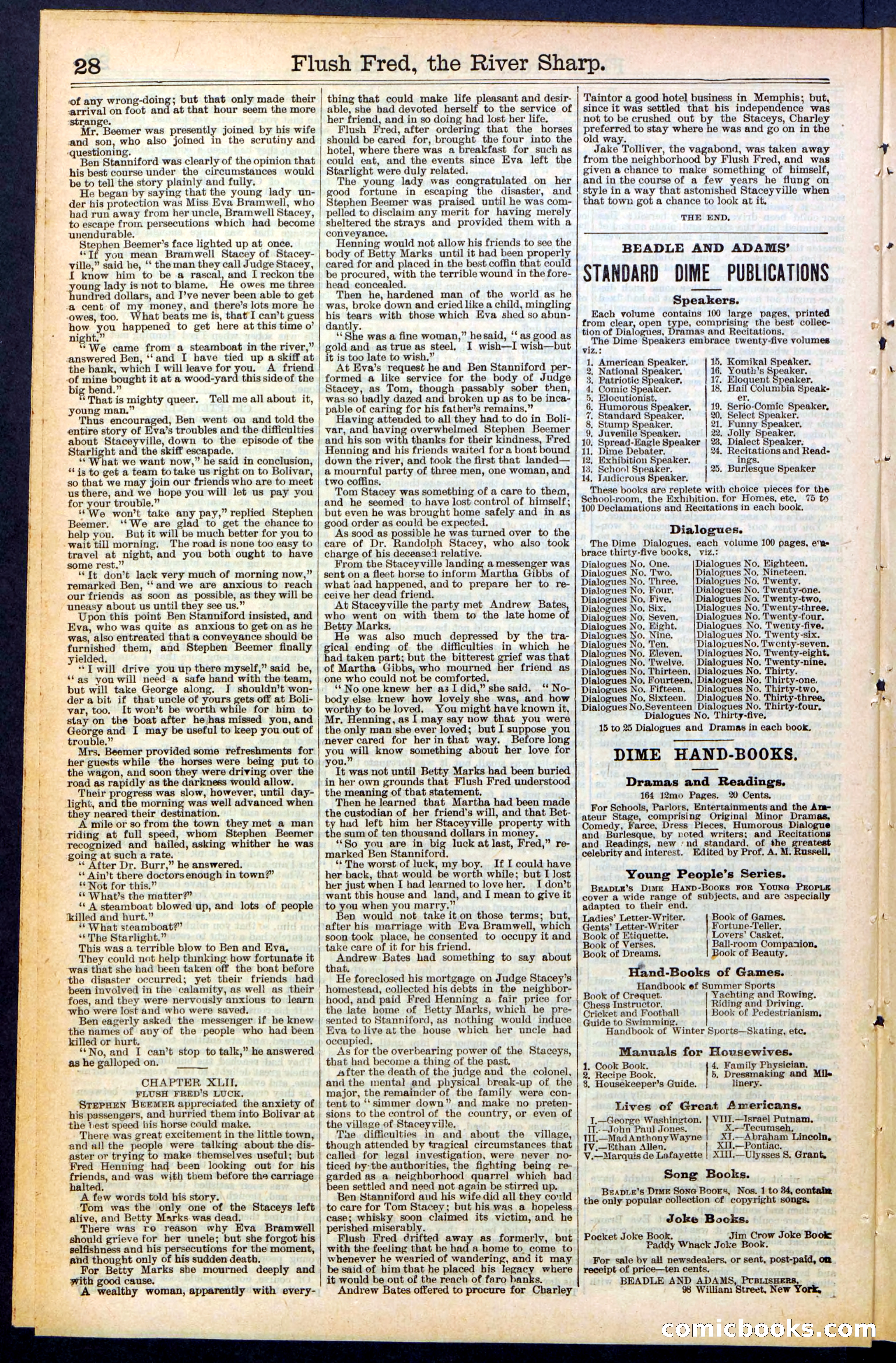 Beadle's New York Dime Library No. 483 — page 28 of 32