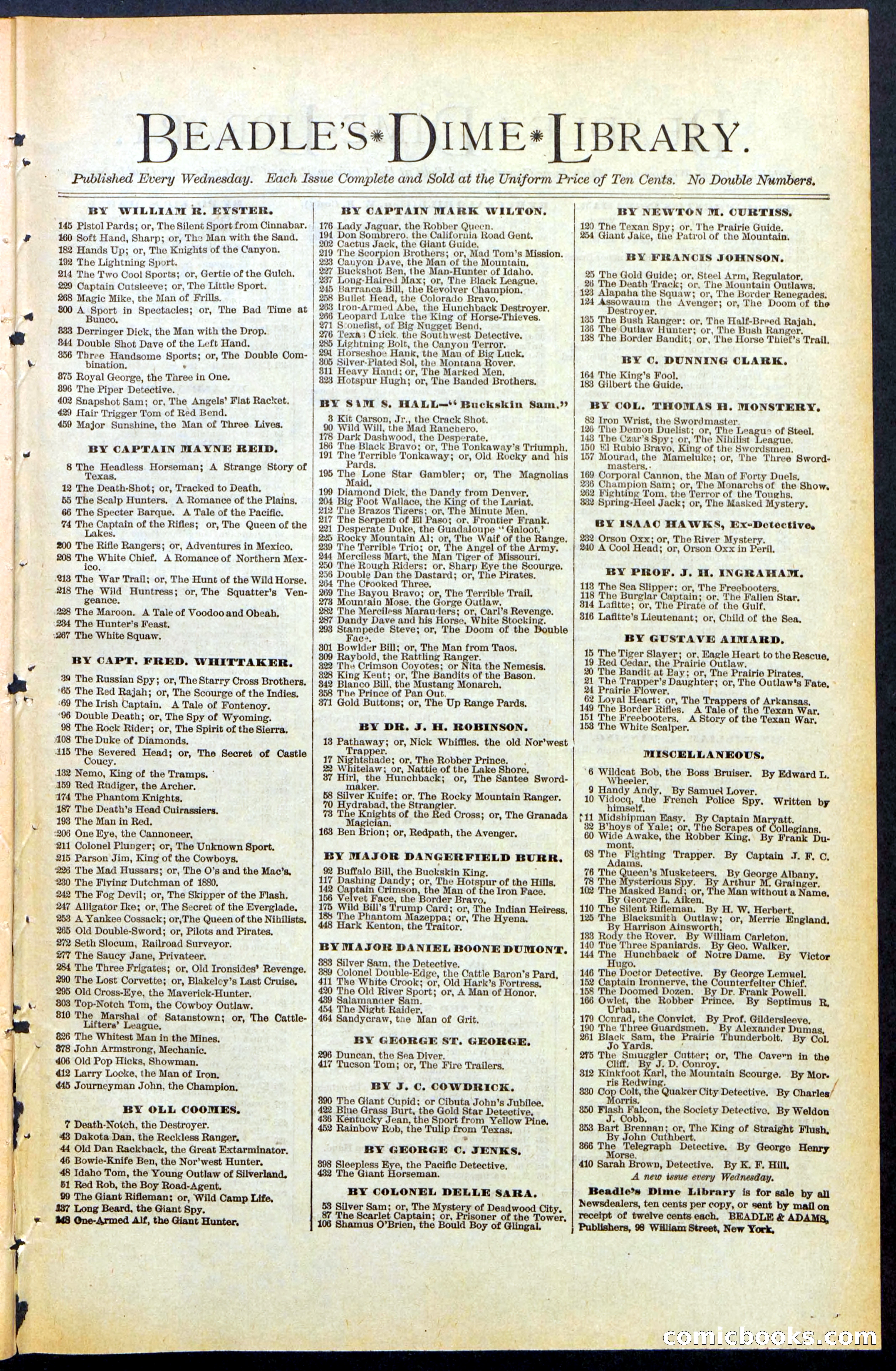 Beadle's New York Dime Library No. 483 — page 31 of 32