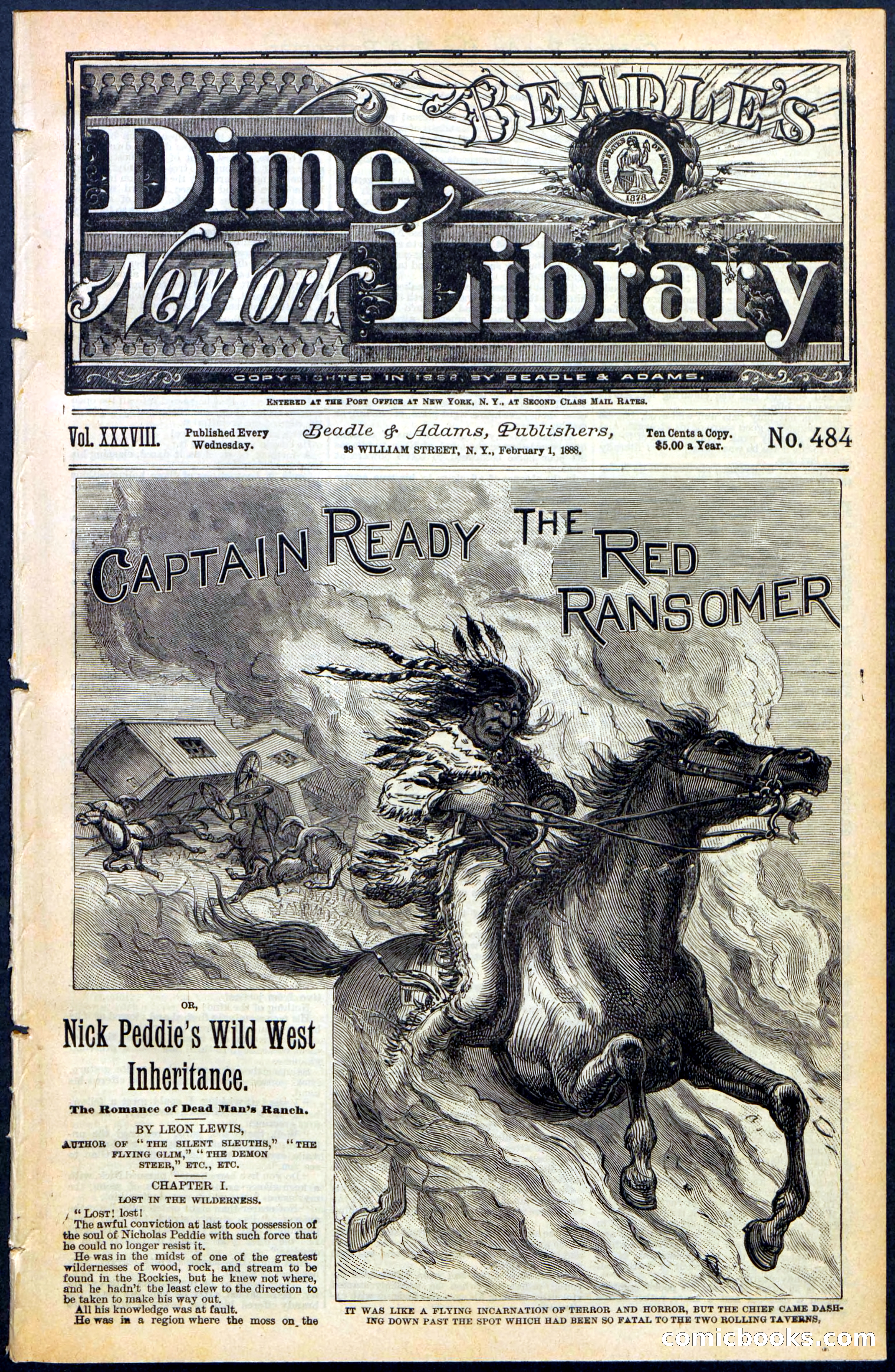 Beadle's New York Dime Library, No. 484 — page 1 of 32