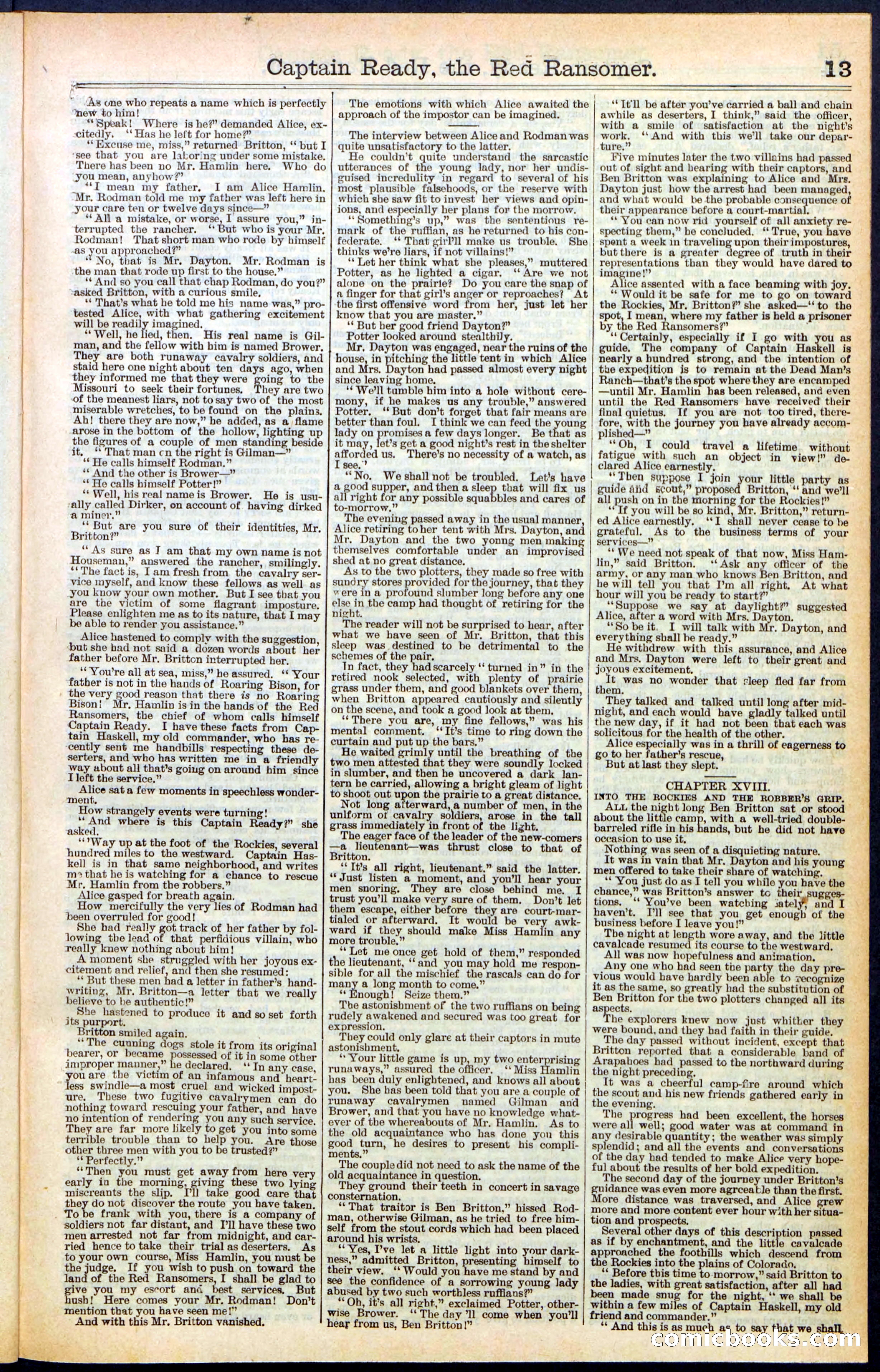 Beadle's New York Dime Library, No. 484 — page 13 of 32