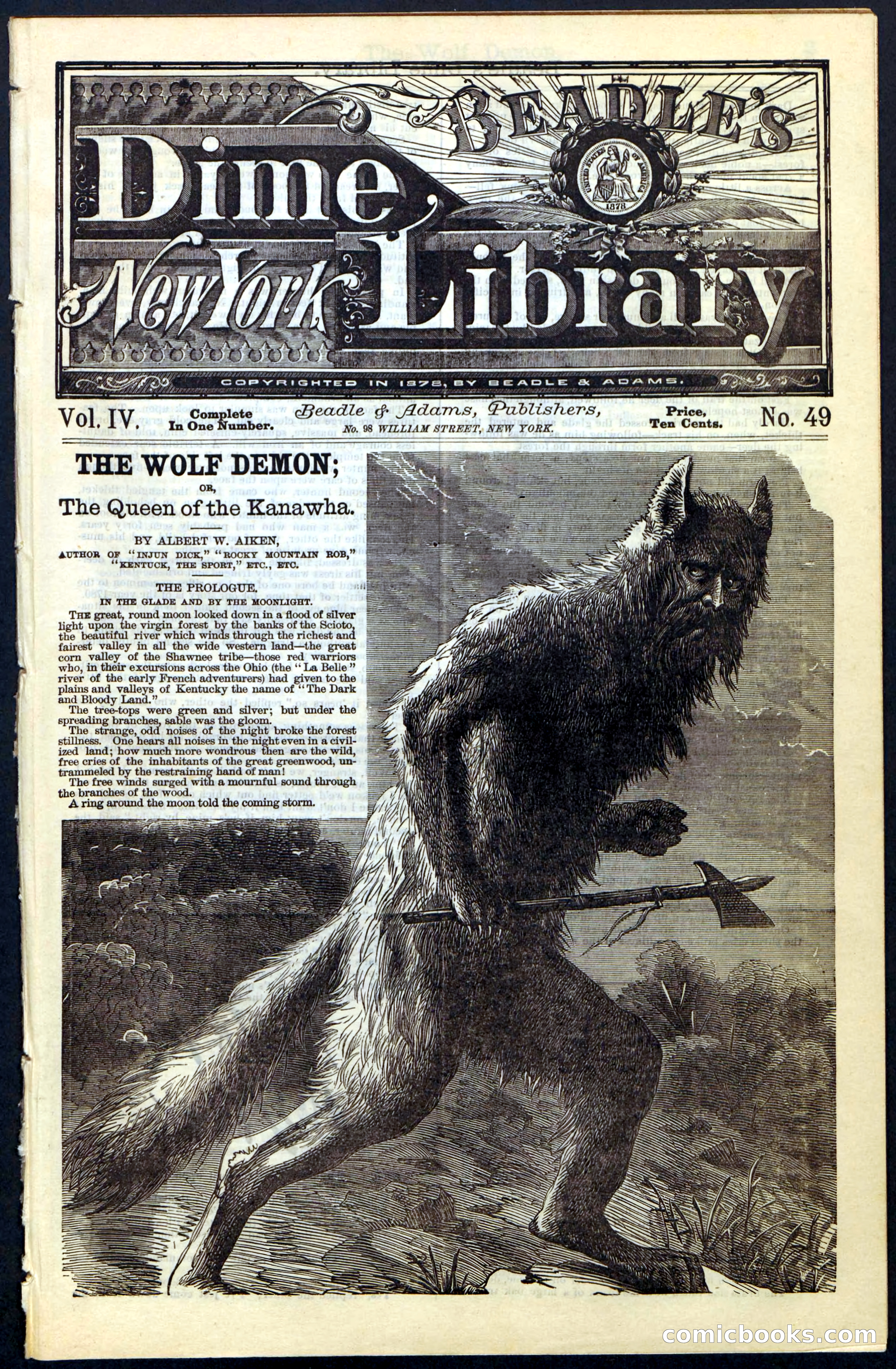 Beadle's New York Dime Library, No. 49 — page 1 of 48