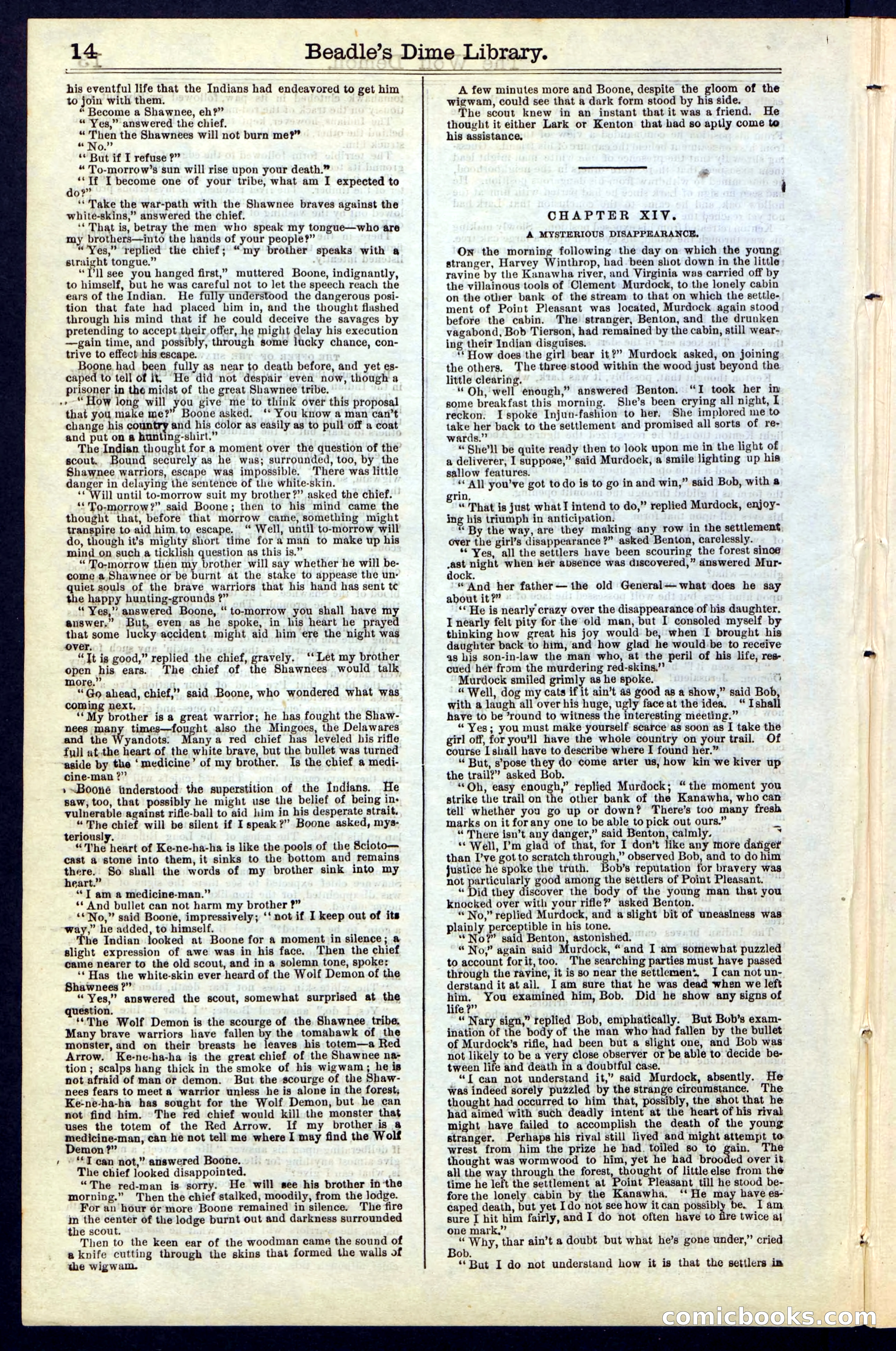 Beadle's New York Dime Library, No. 49 — page 14 of 48