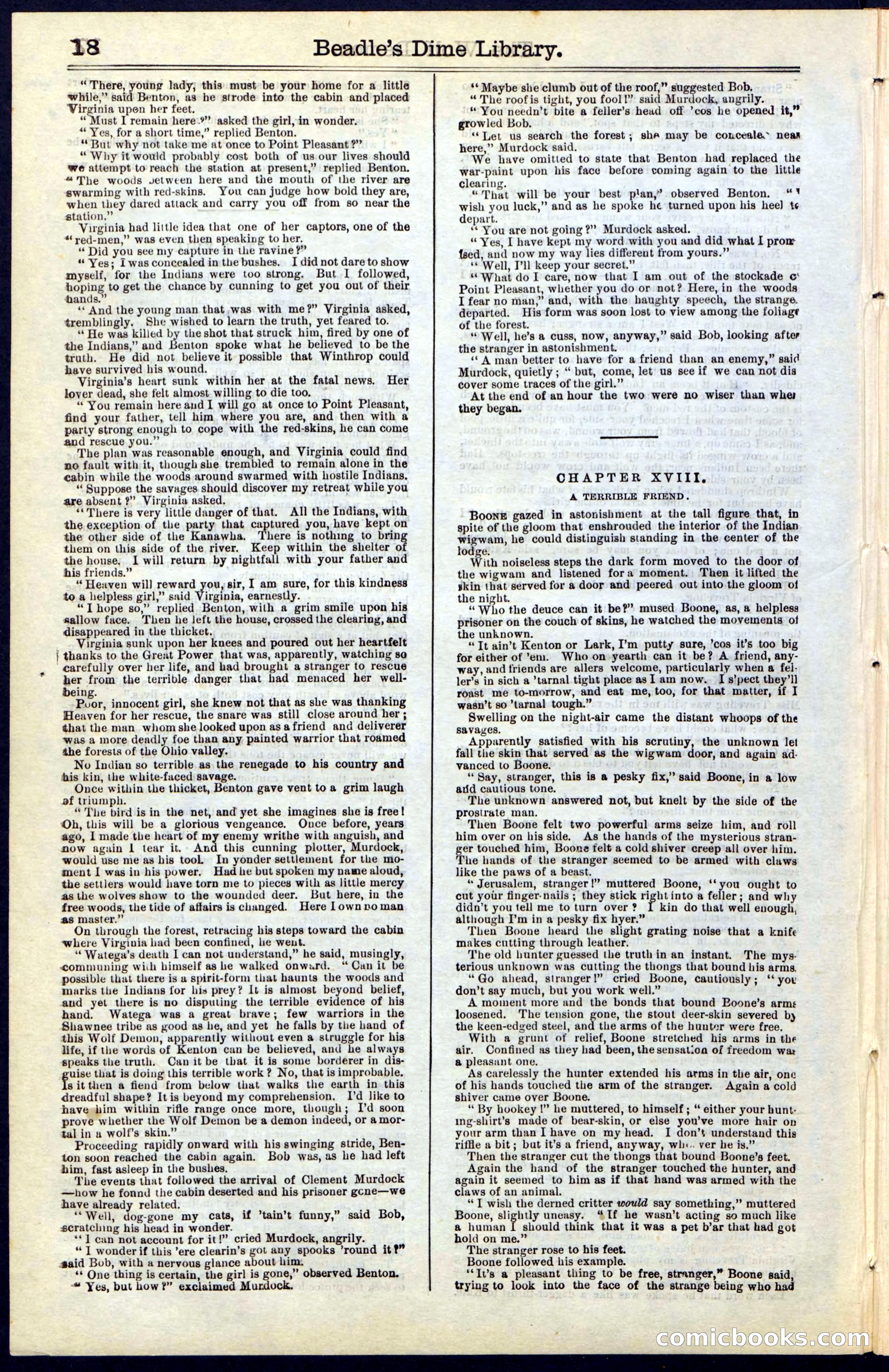 Beadle's New York Dime Library, No. 49 — page 18 of 48
