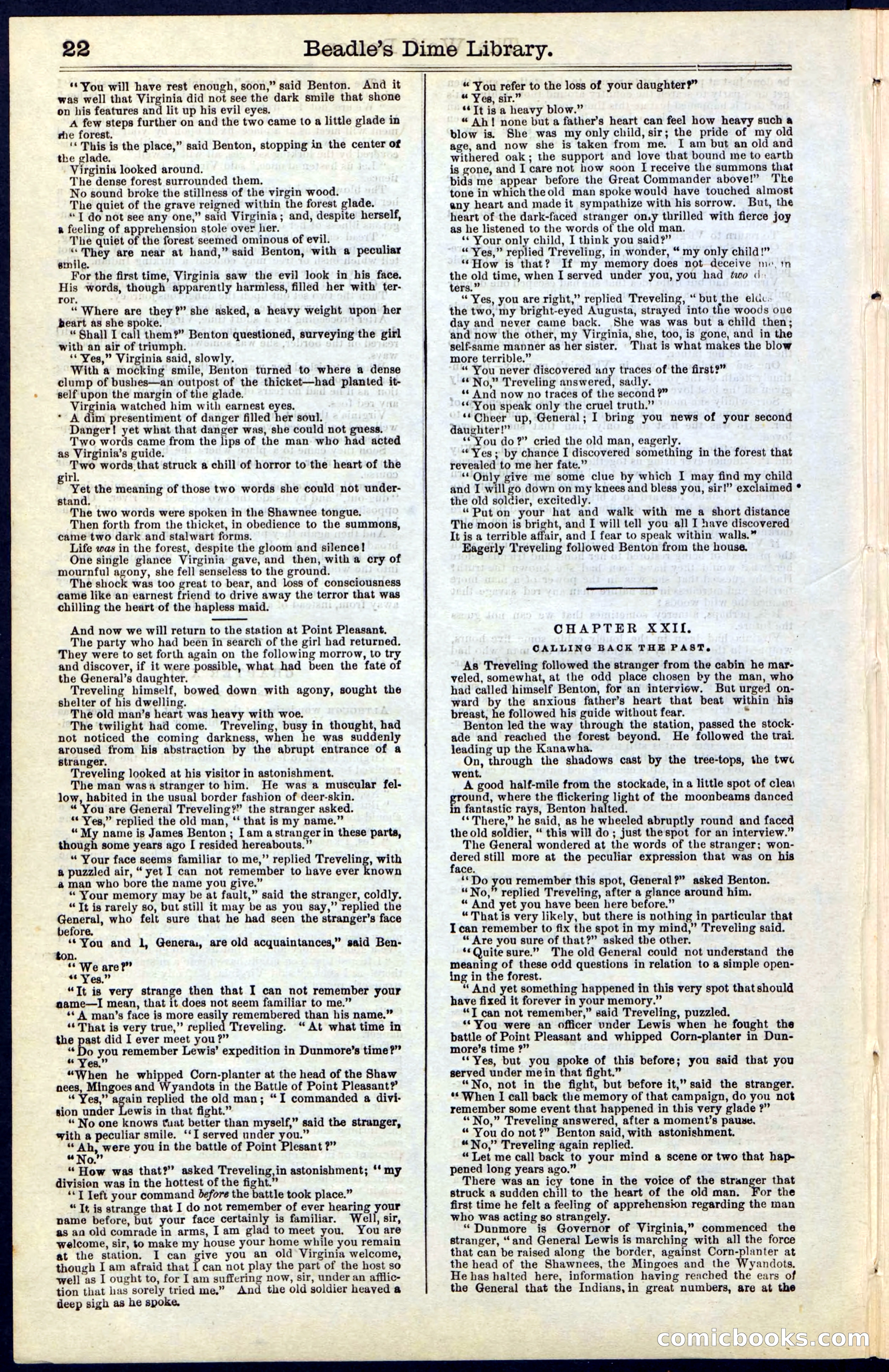 Beadle's New York Dime Library, No. 49 — page 22 of 48