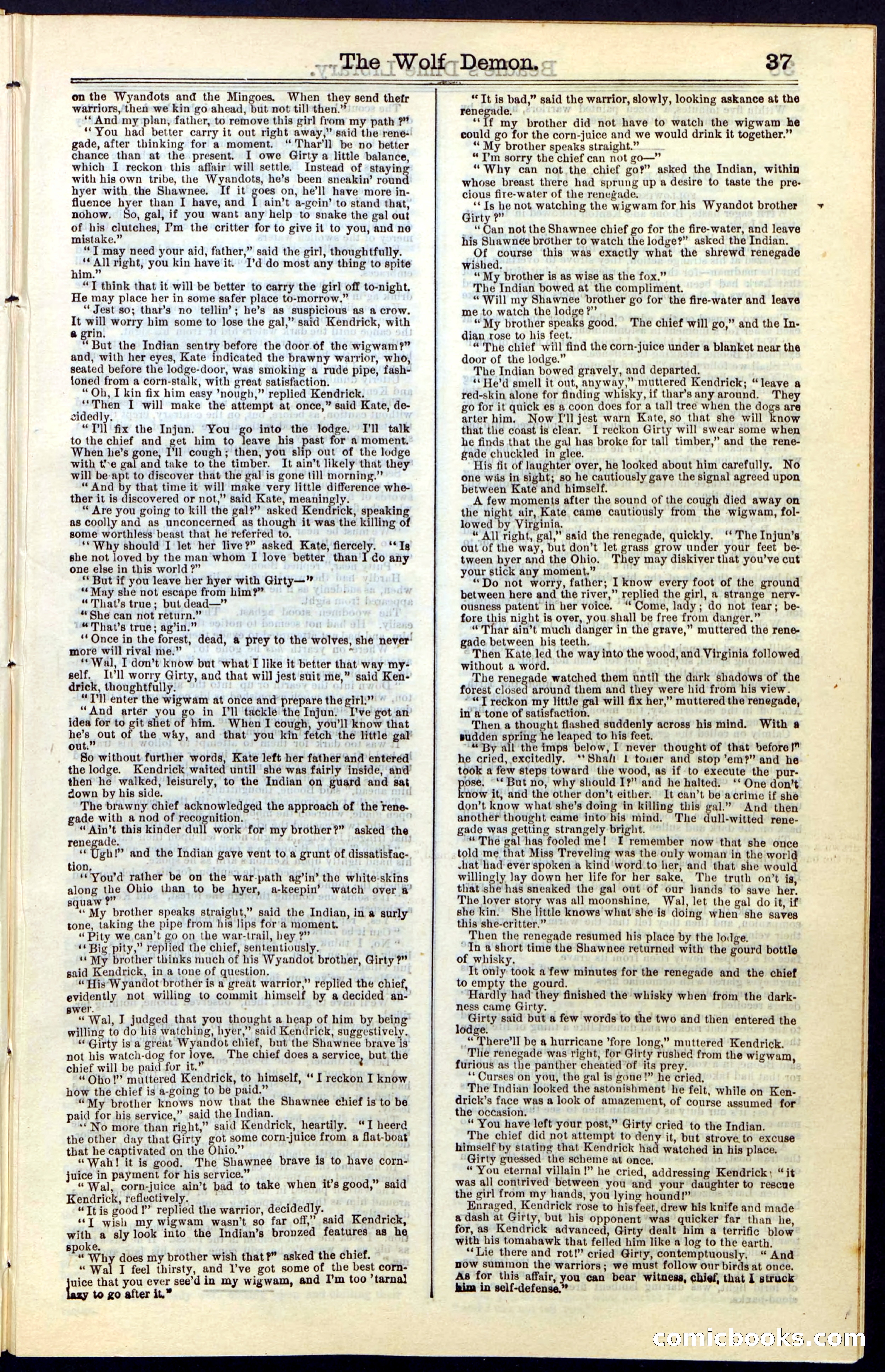 Beadle's New York Dime Library, No. 49 — page 37 of 48