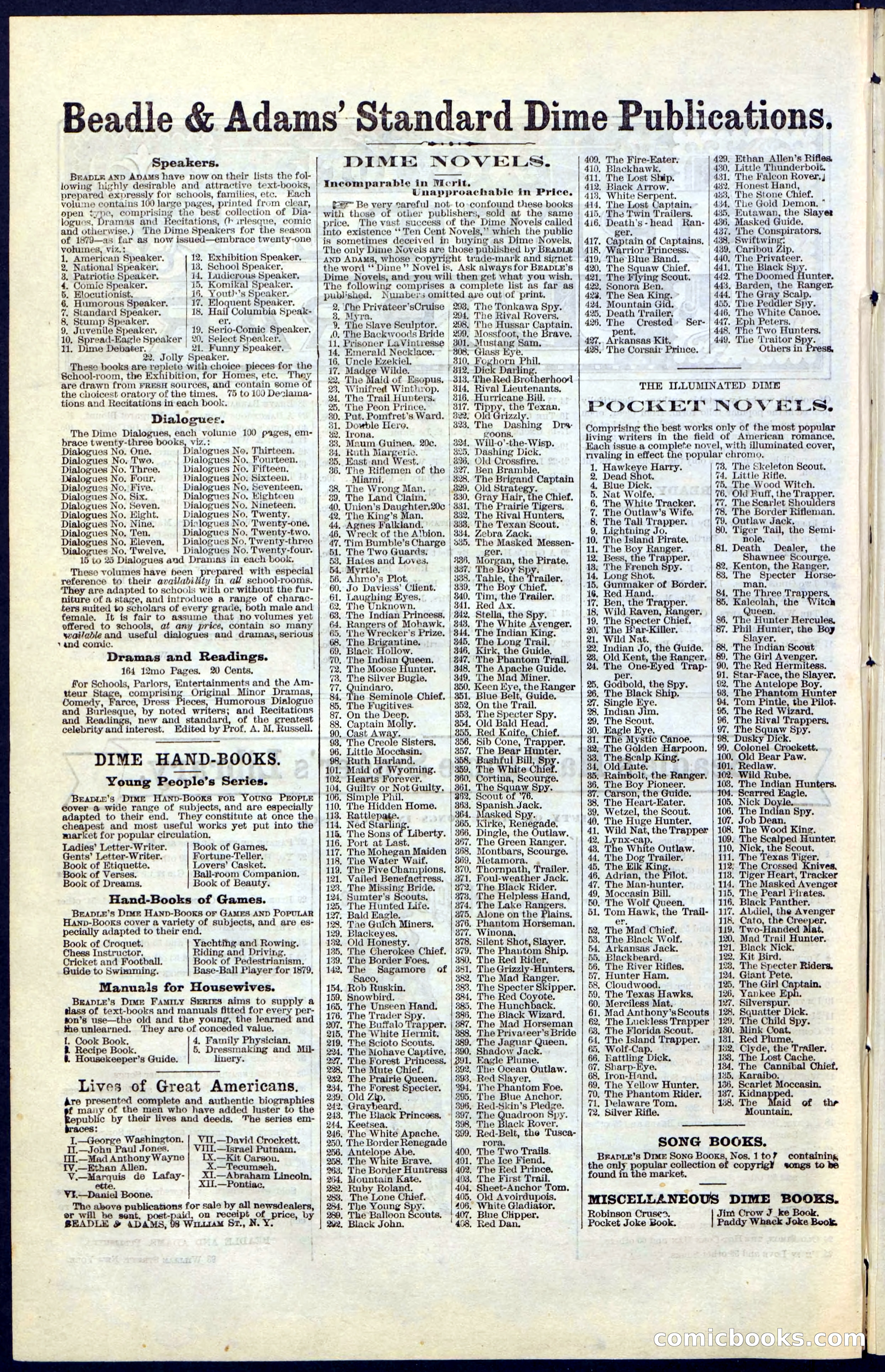 Beadle's New York Dime Library, No. 49 — page 46 of 48