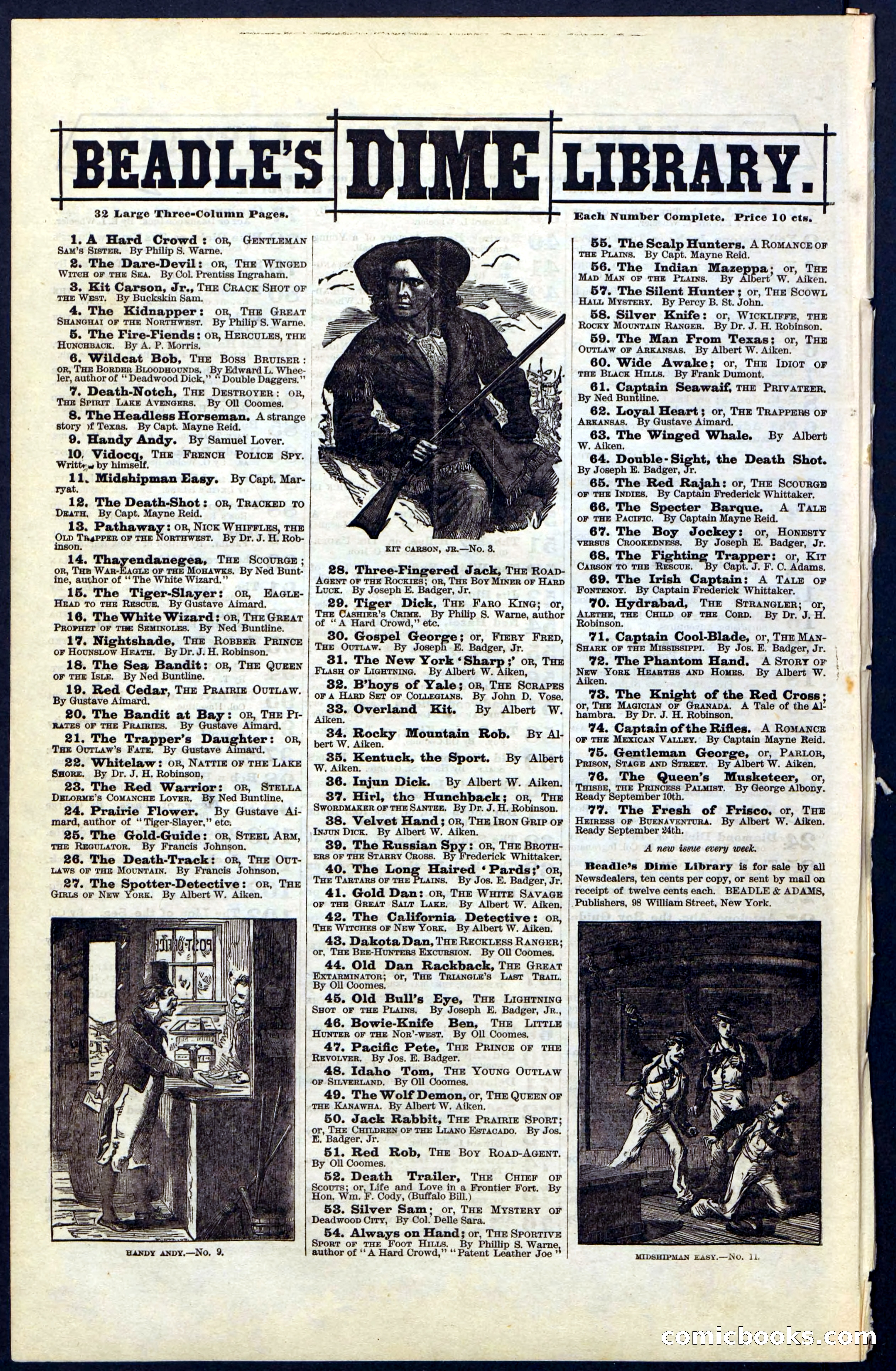 Beadle's New York Dime Library, No. 49 — page 48 of 48