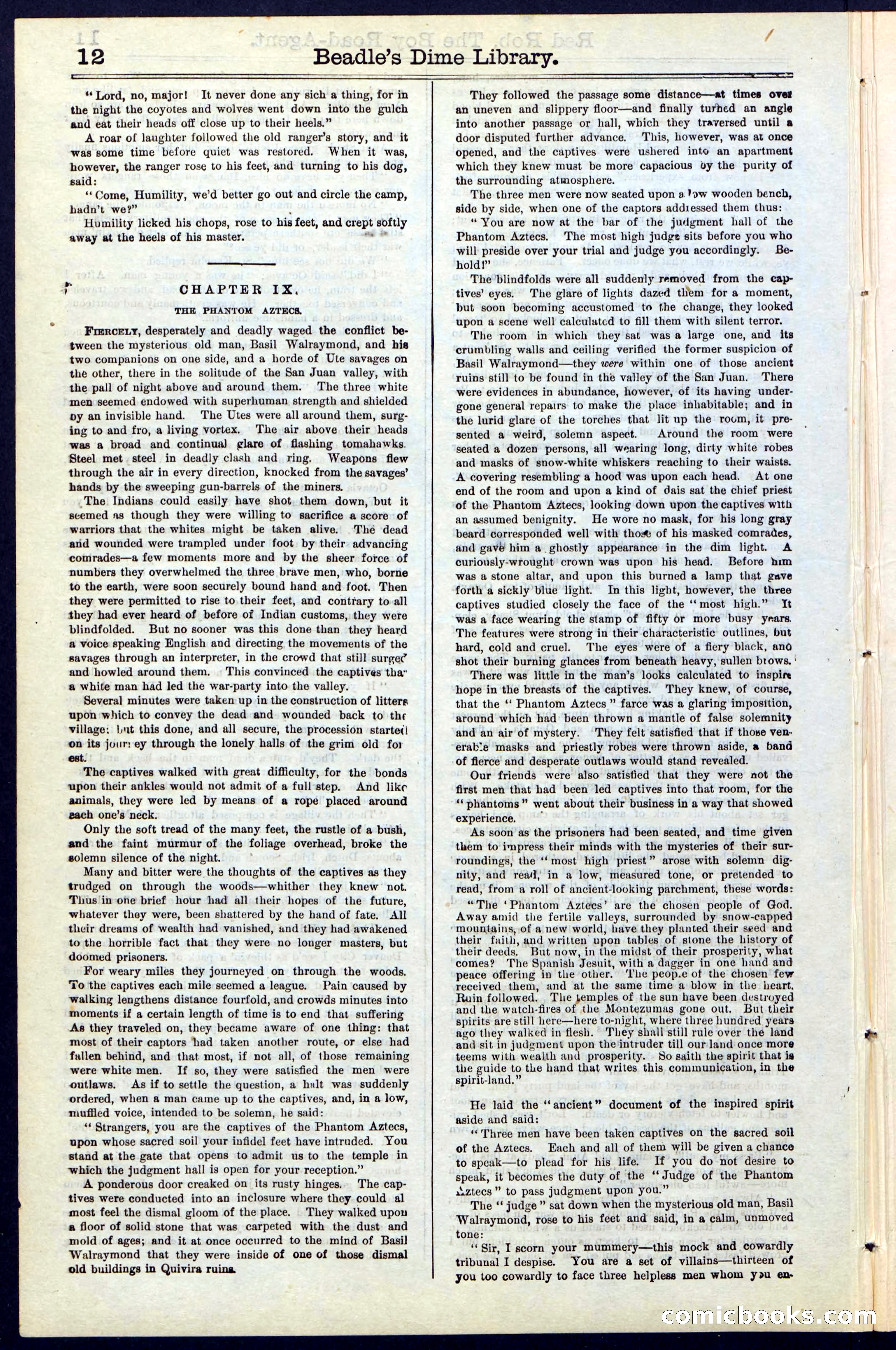 Beadle's Dime Library No. 51: Red Rob, The Boy Road-Agent — page 12 of 44