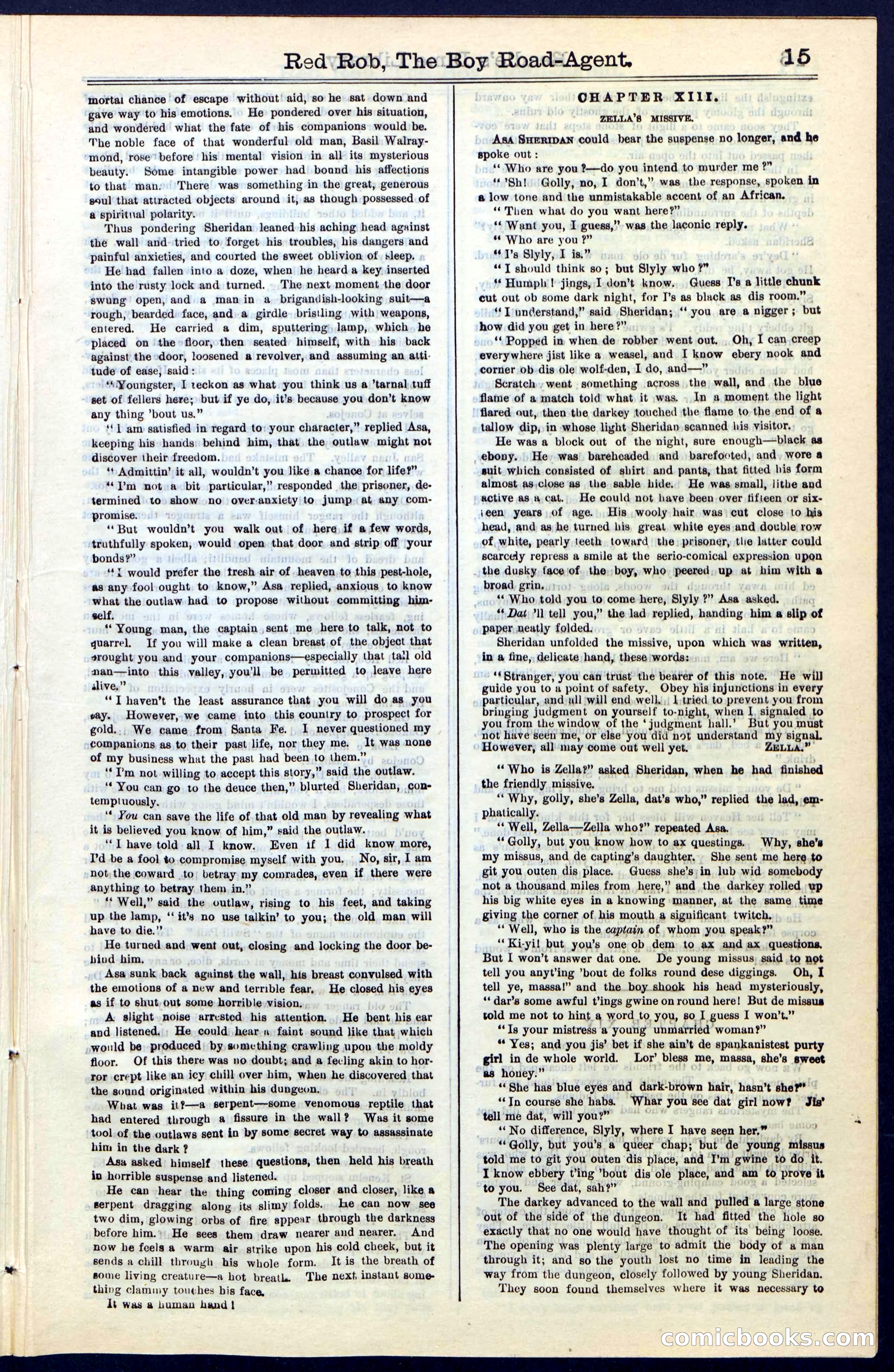 Beadle's Dime Library No. 51: Red Rob, The Boy Road-Agent — page 15 of 44