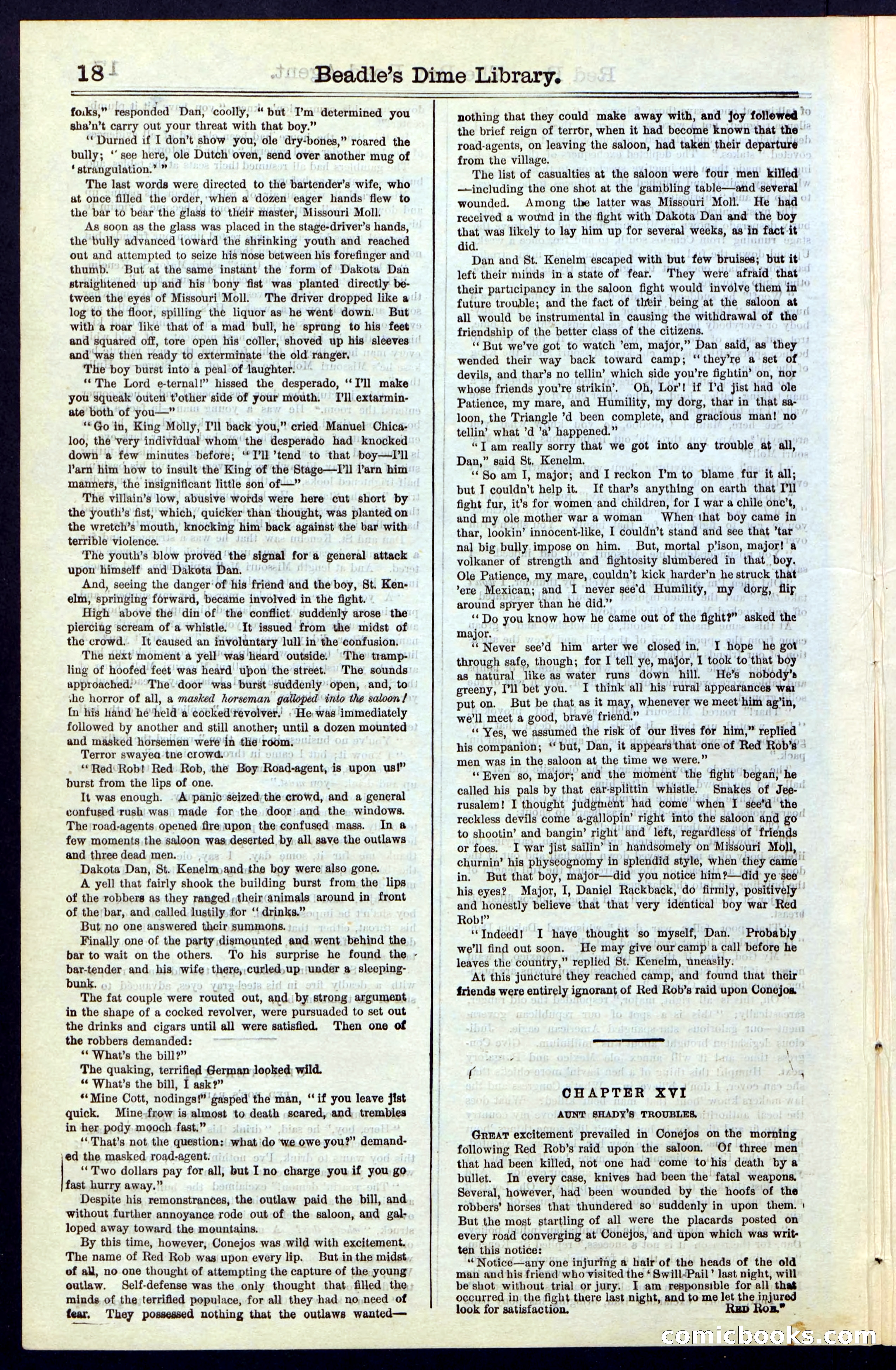 Beadle's Dime Library No. 51: Red Rob, The Boy Road-Agent — page 18 of 44