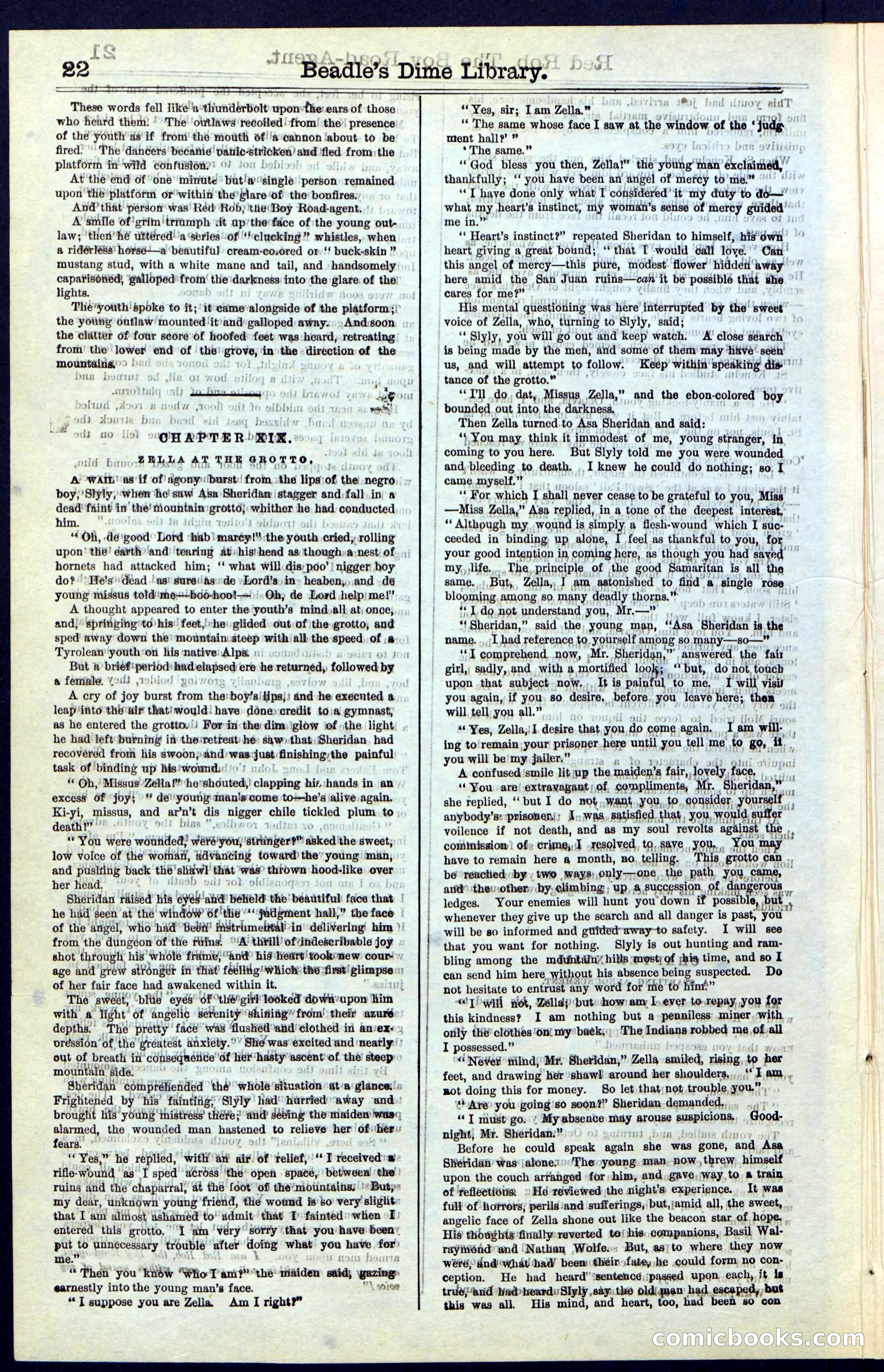 Beadle's Dime Library No. 51: Red Rob, The Boy Road-Agent — page 22 of 44