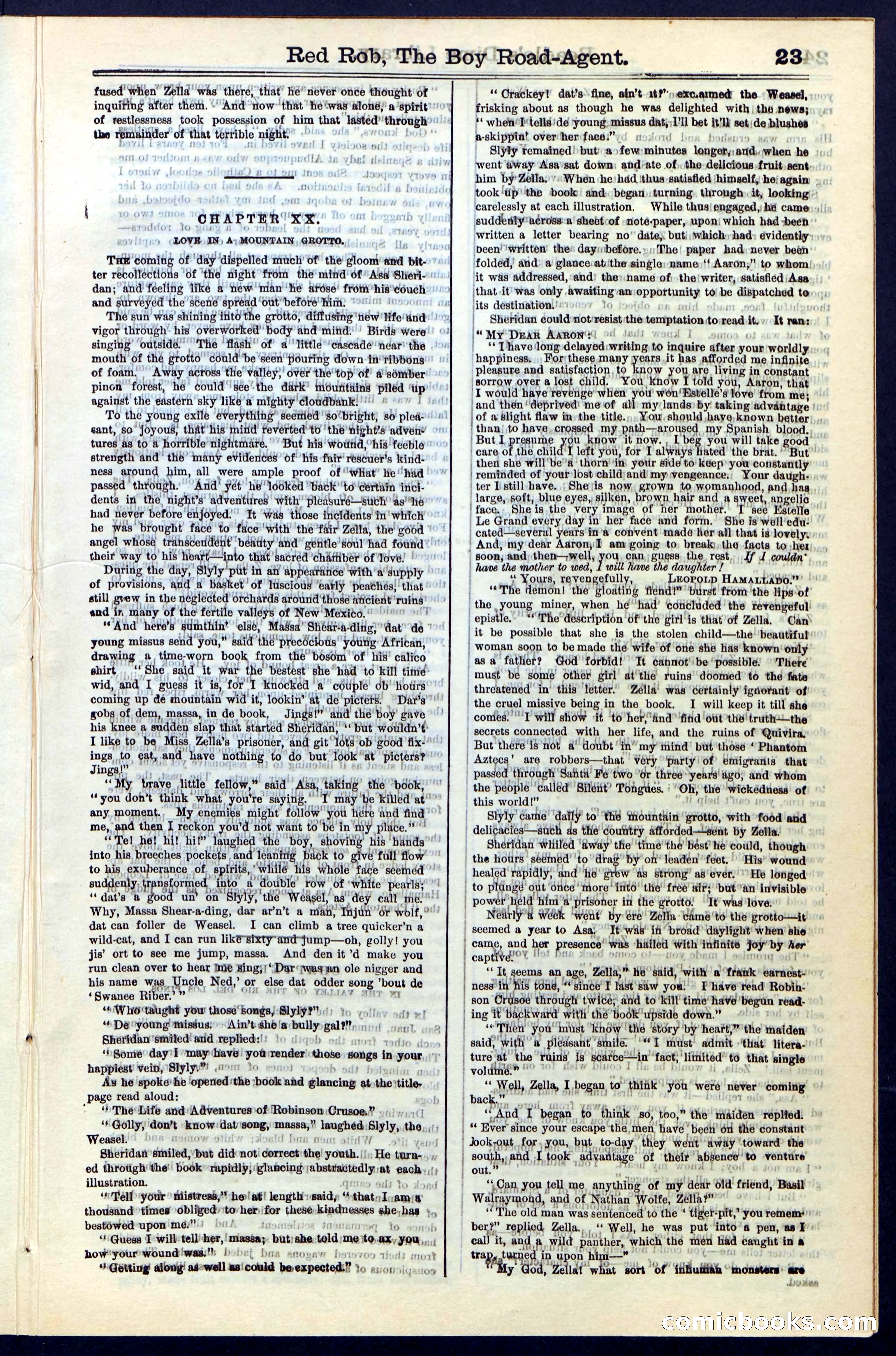 Beadle's Dime Library No. 51: Red Rob, The Boy Road-Agent — page 23 of 44