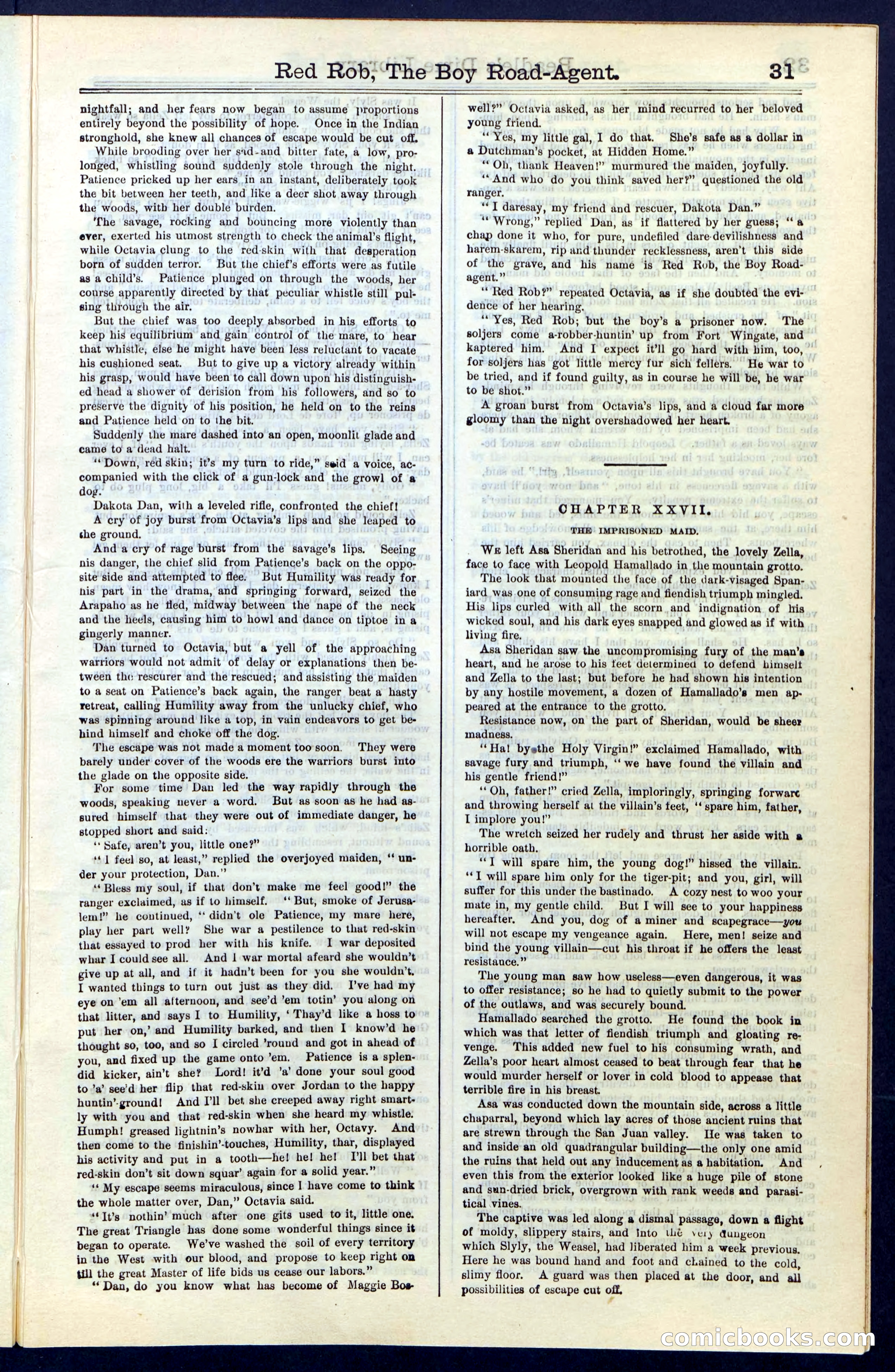 Beadle's Dime Library No. 51: Red Rob, The Boy Road-Agent — page 31 of 44