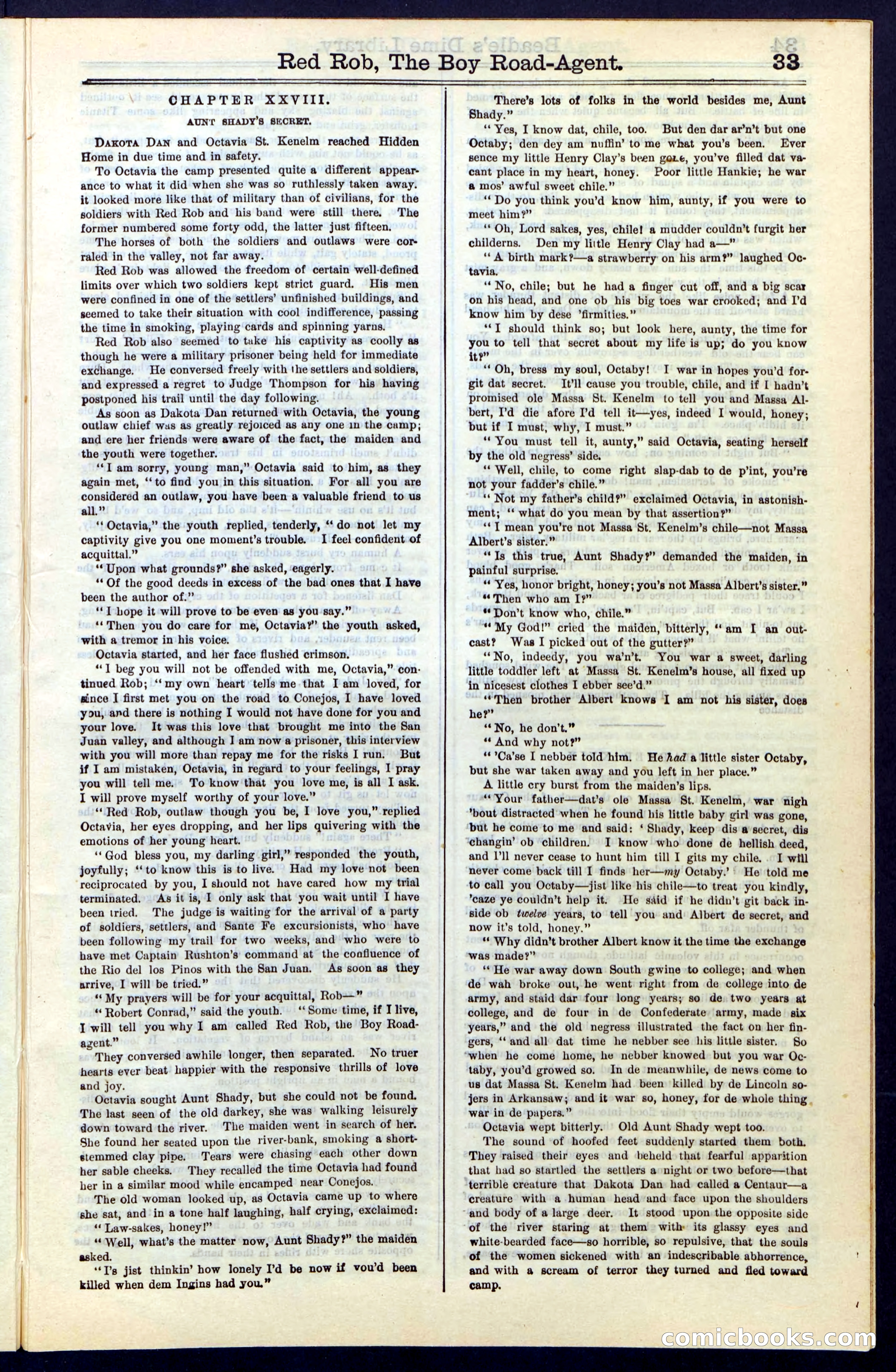 Beadle's Dime Library No. 51: Red Rob, The Boy Road-Agent — page 33 of 44