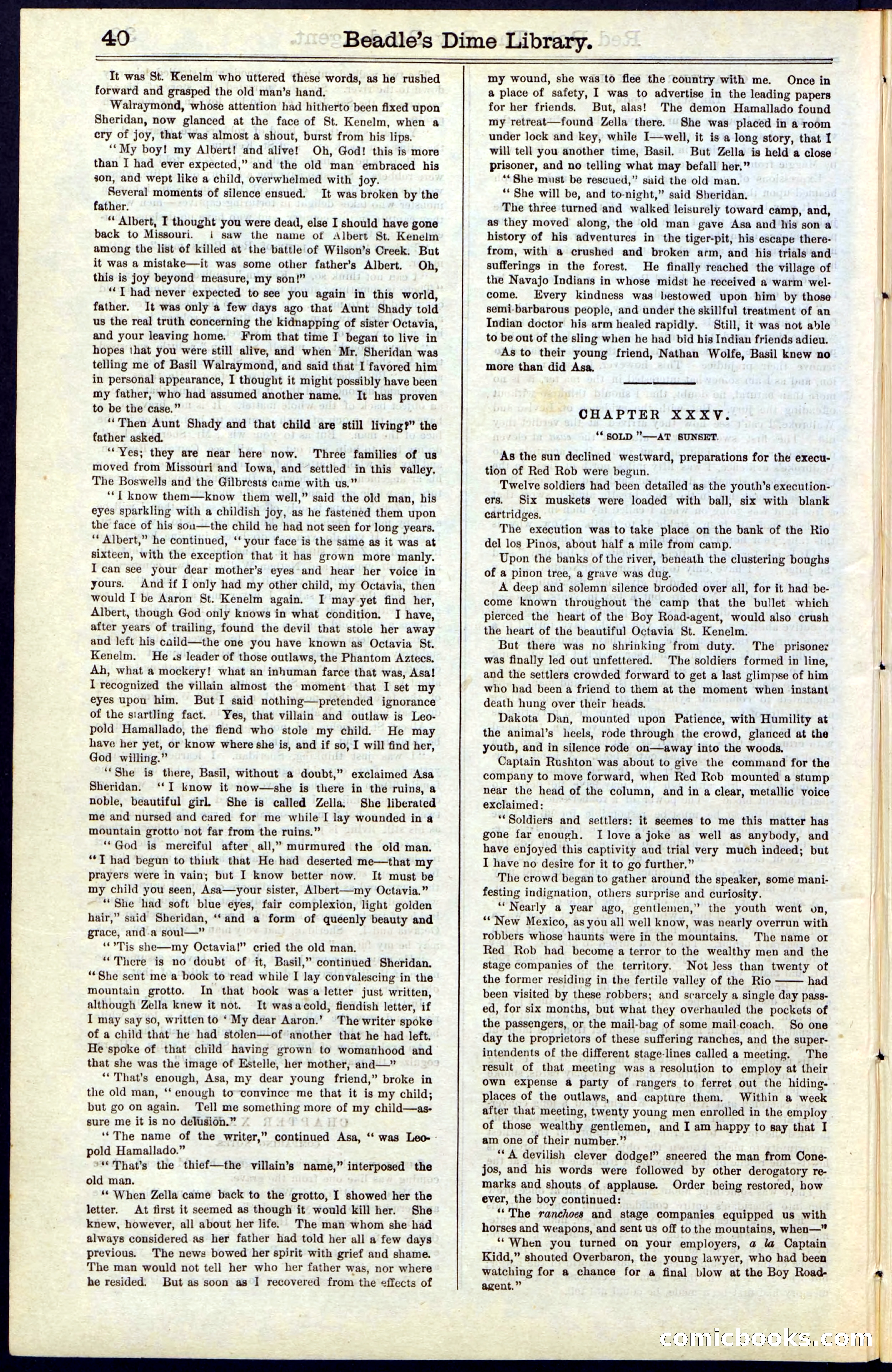 Beadle's Dime Library No. 51: Red Rob, The Boy Road-Agent — page 40 of 44