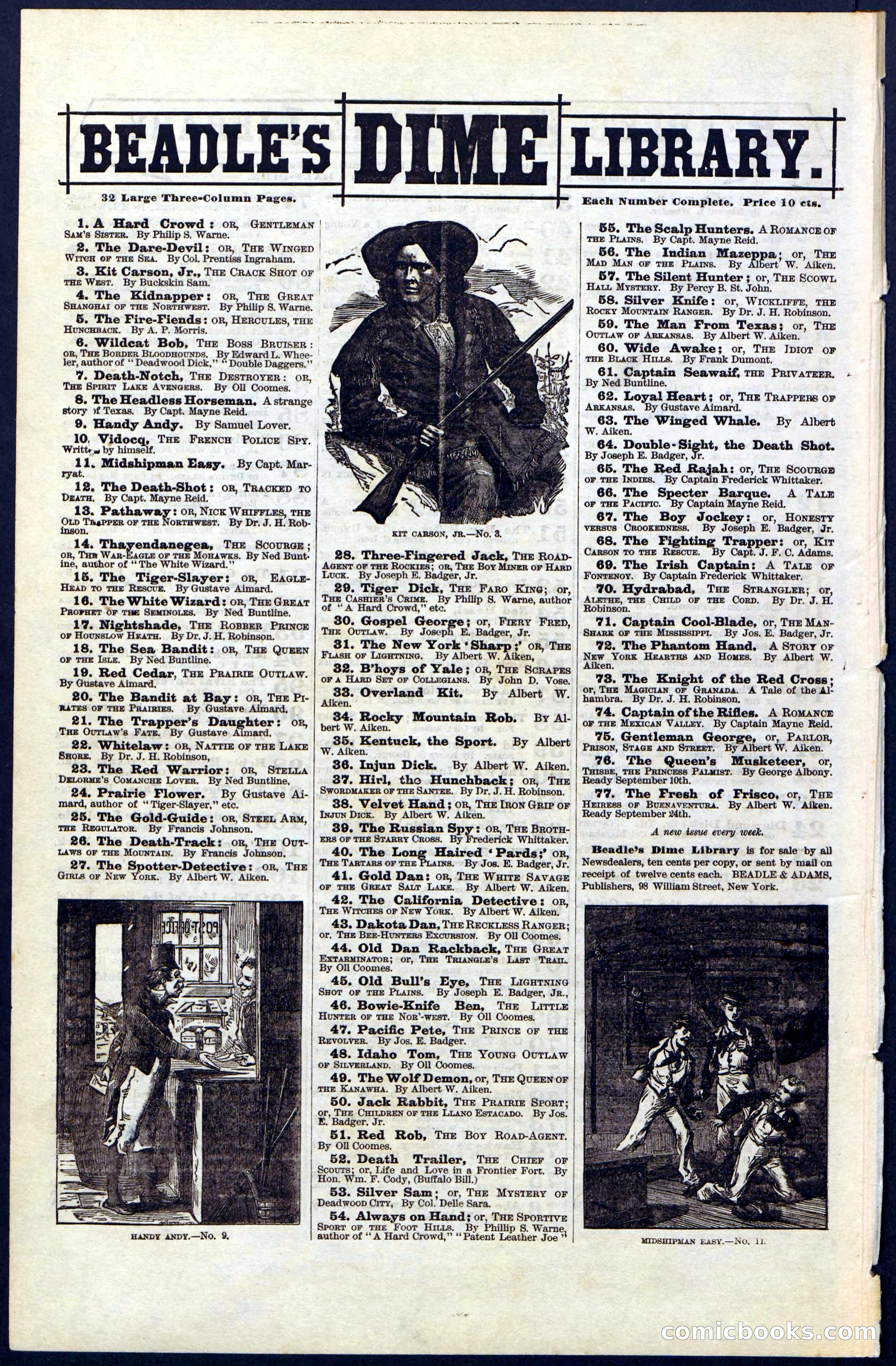 Beadle's Dime Library No. 51: Red Rob, The Boy Road-Agent — page 44 of 44