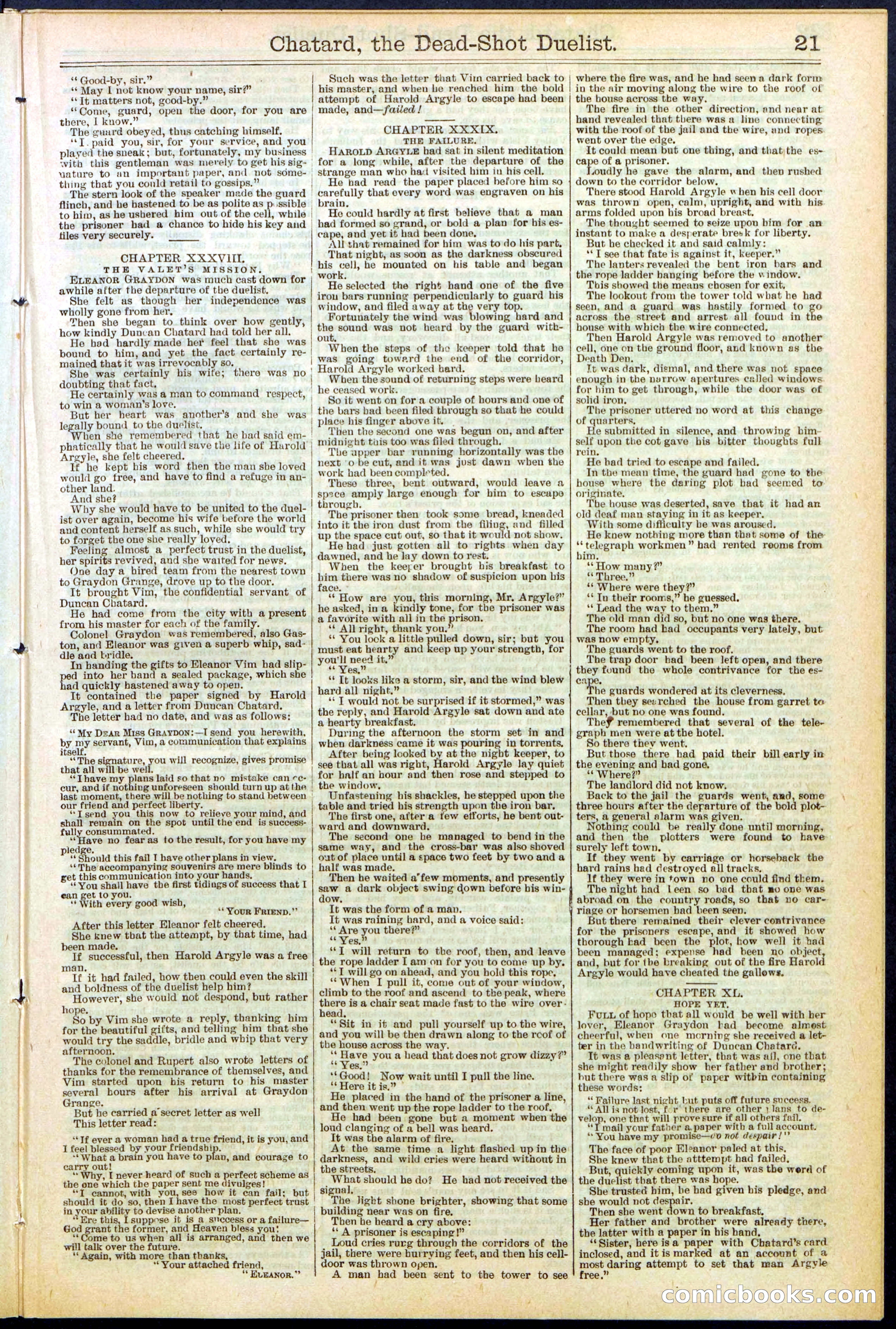 Beadle's New York Dime Library No. 516 — page 21 of 32