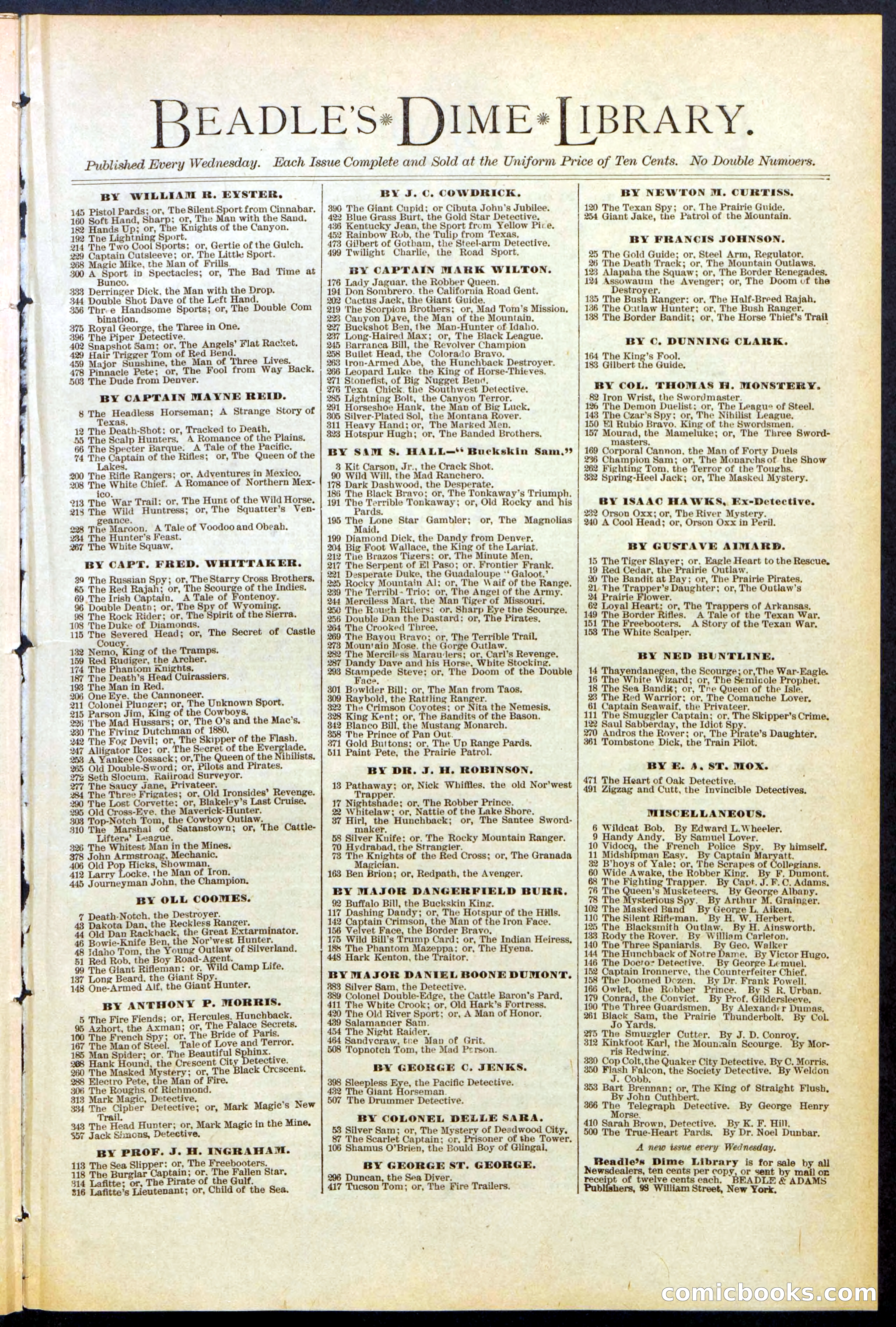 Beadle's New York Dime Library No. 516 — page 31 of 32