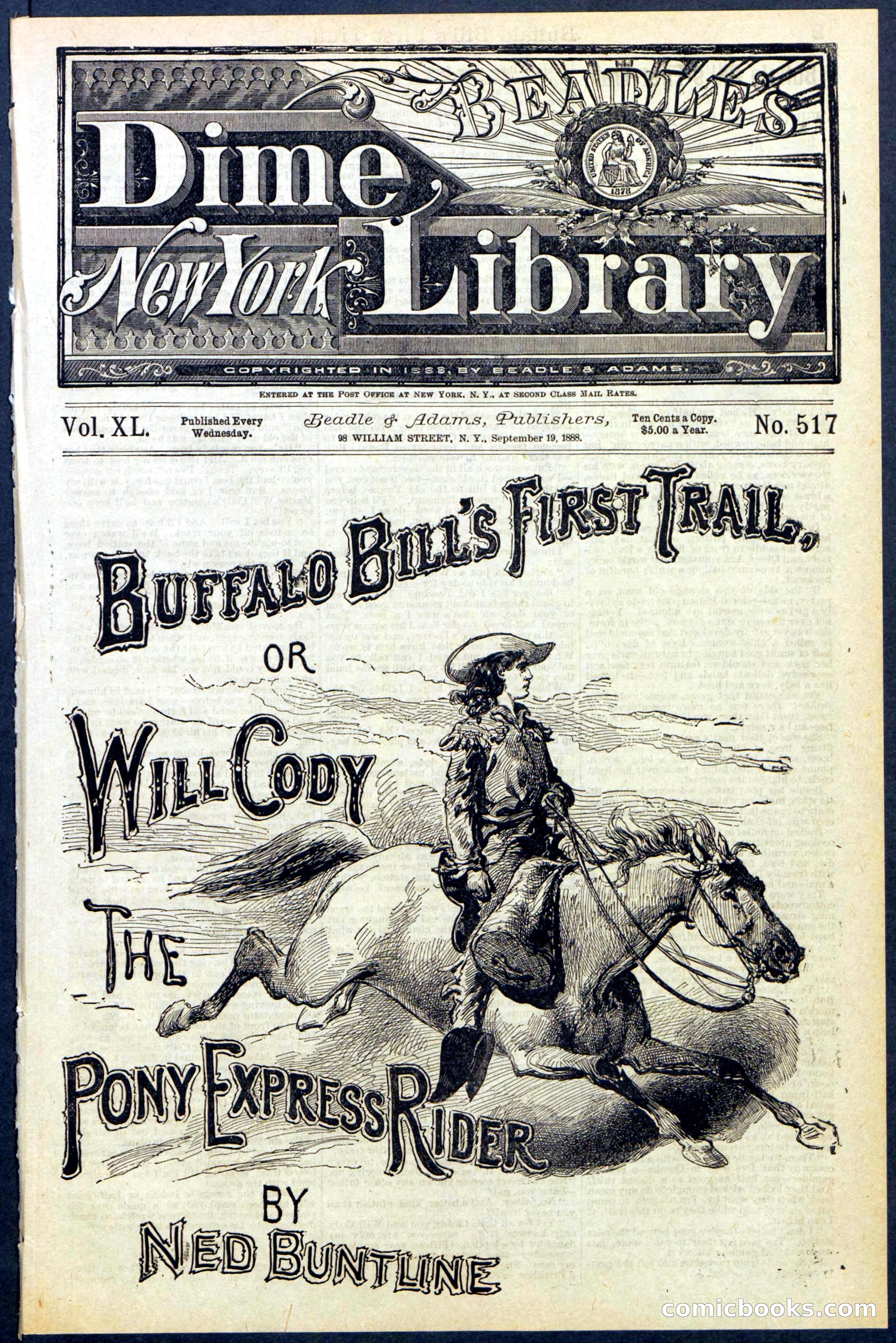 Beadle's New York Dime Library No. 517 — page 1 of 32