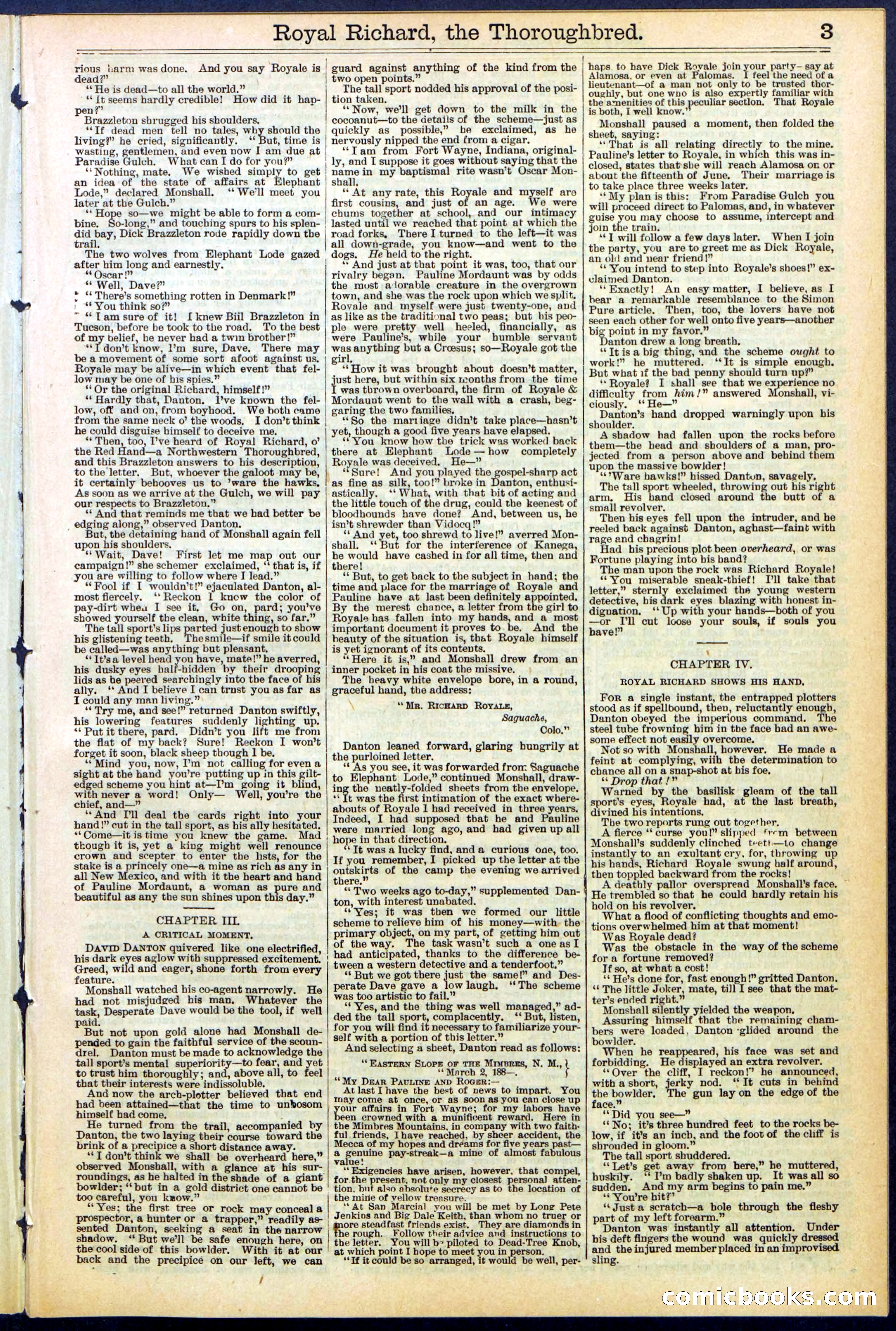 Beadle's Dime Library No. 518 — page 3 of 32