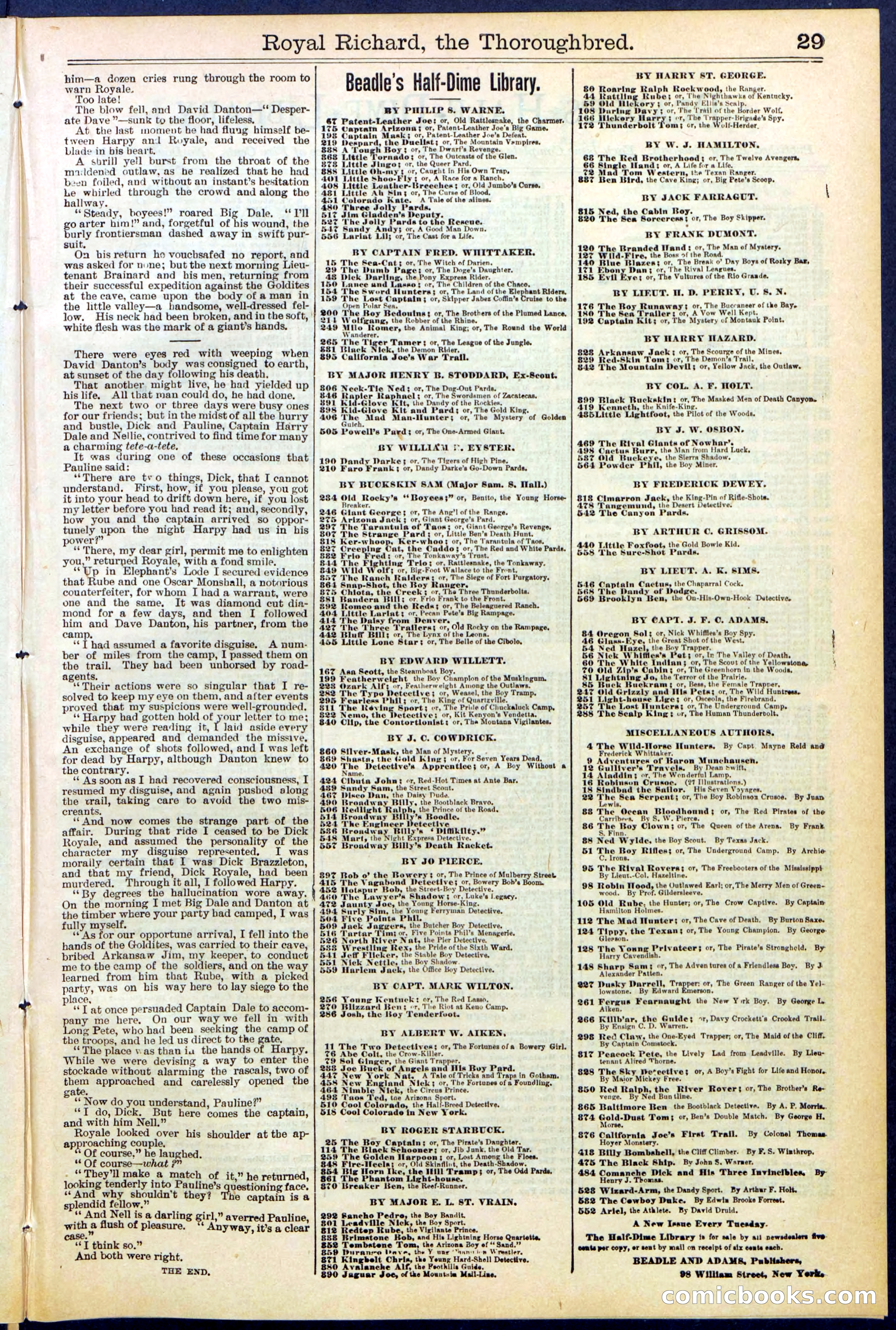 Beadle's Dime Library No. 518 — page 29 of 32