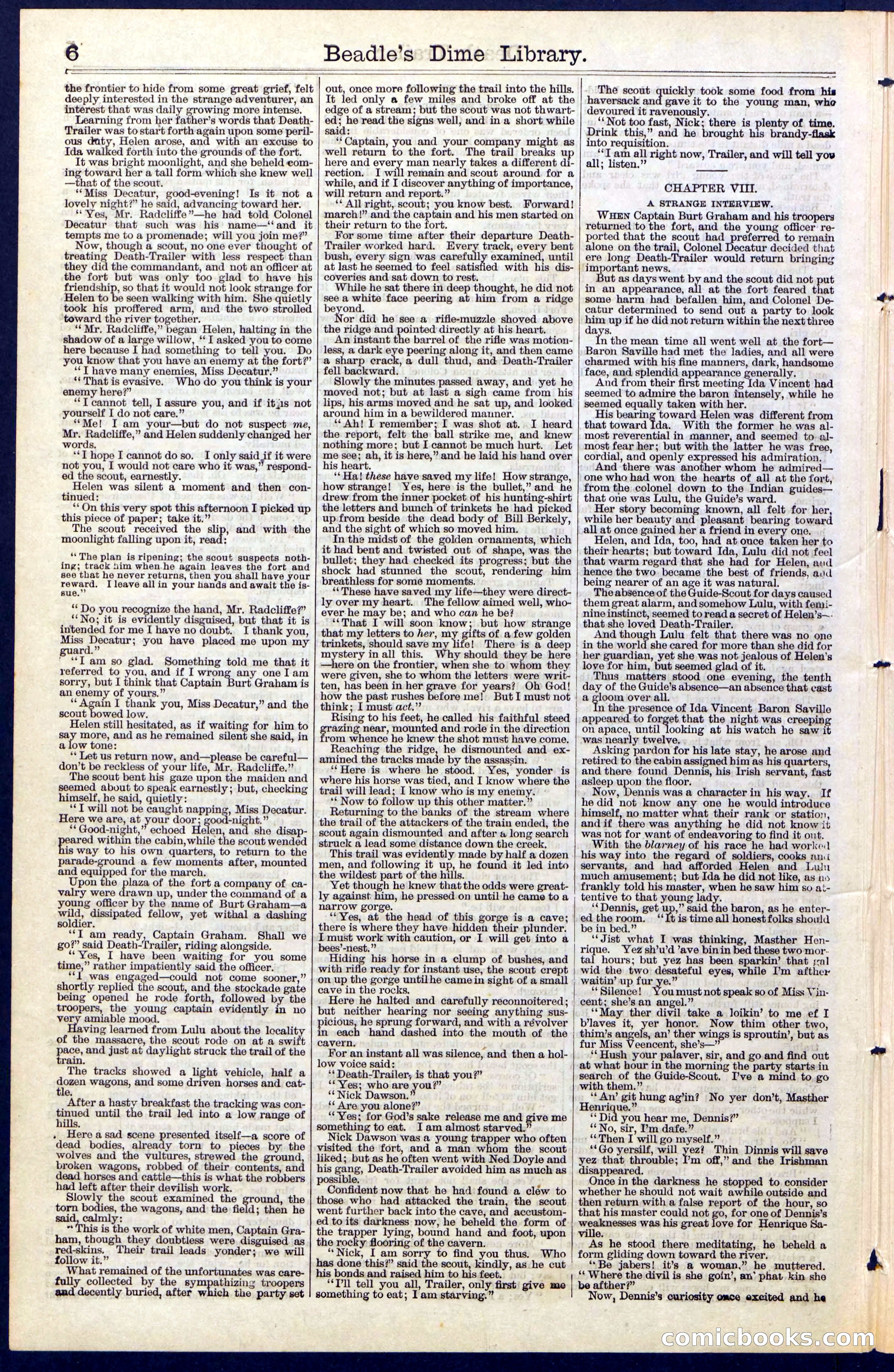 Beadle's Dime Library No. 52 — page 6 of 24