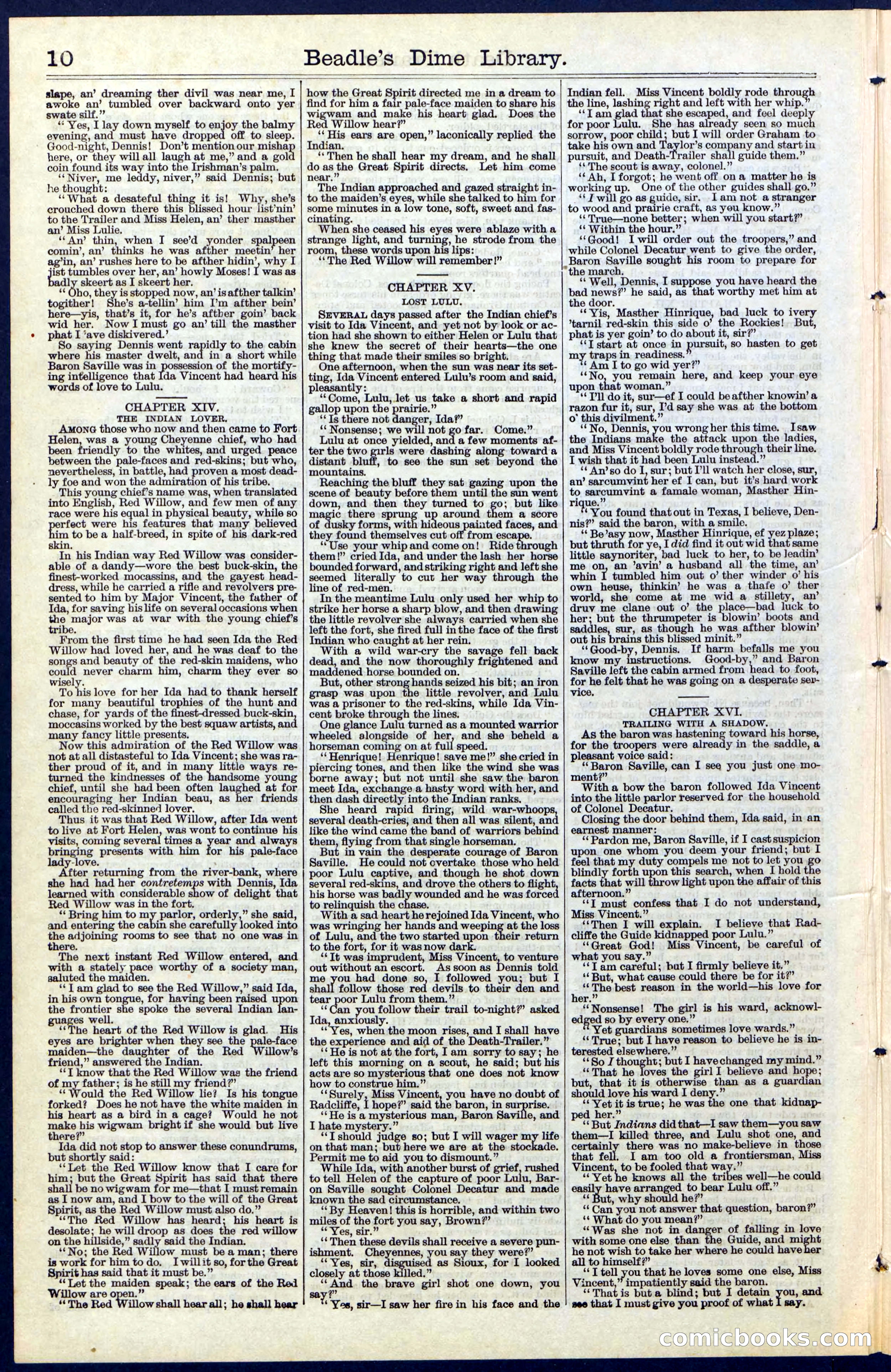 Beadle's Dime Library No. 52 — page 10 of 24