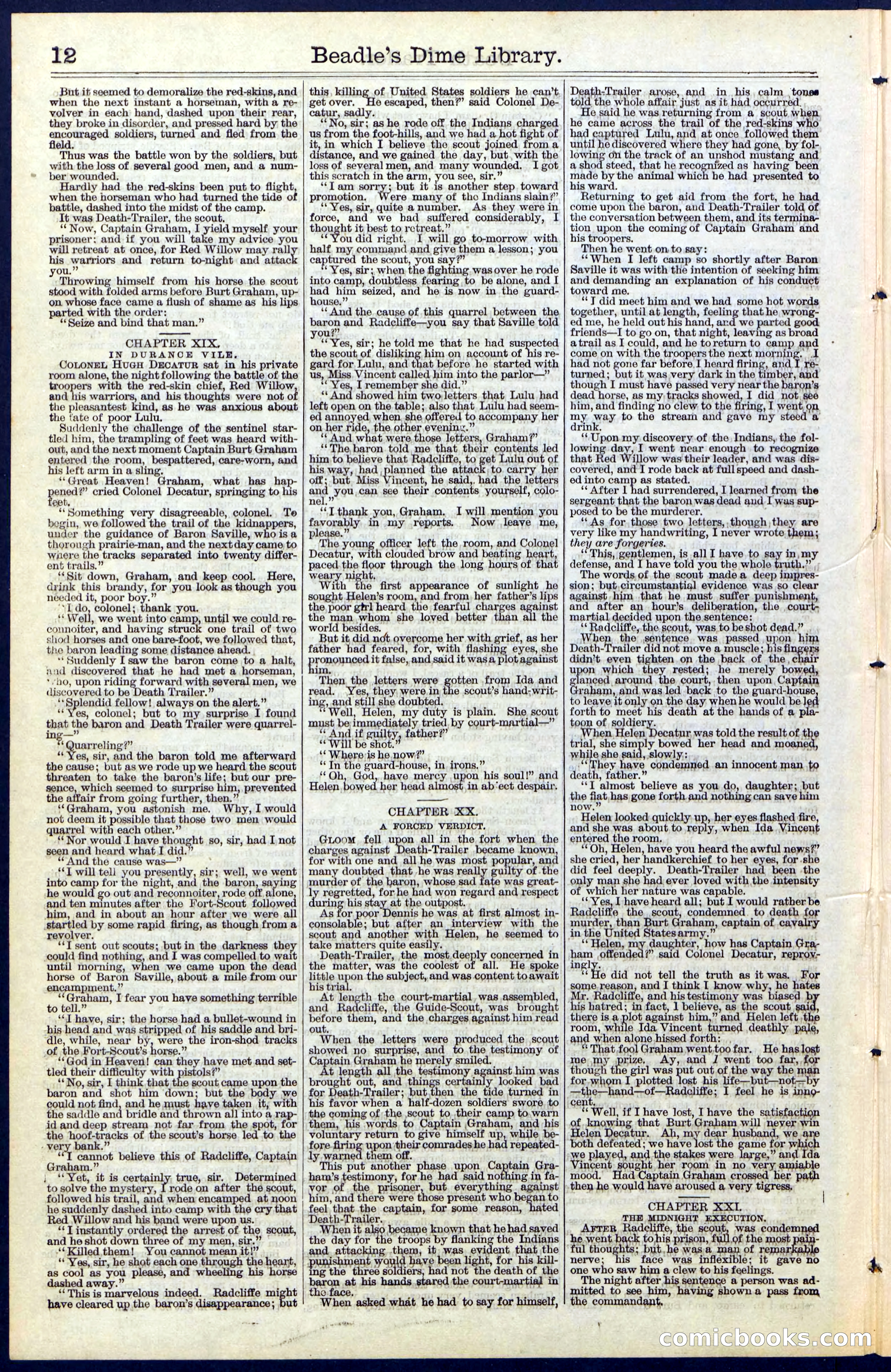 Beadle's Dime Library No. 52 — page 12 of 24