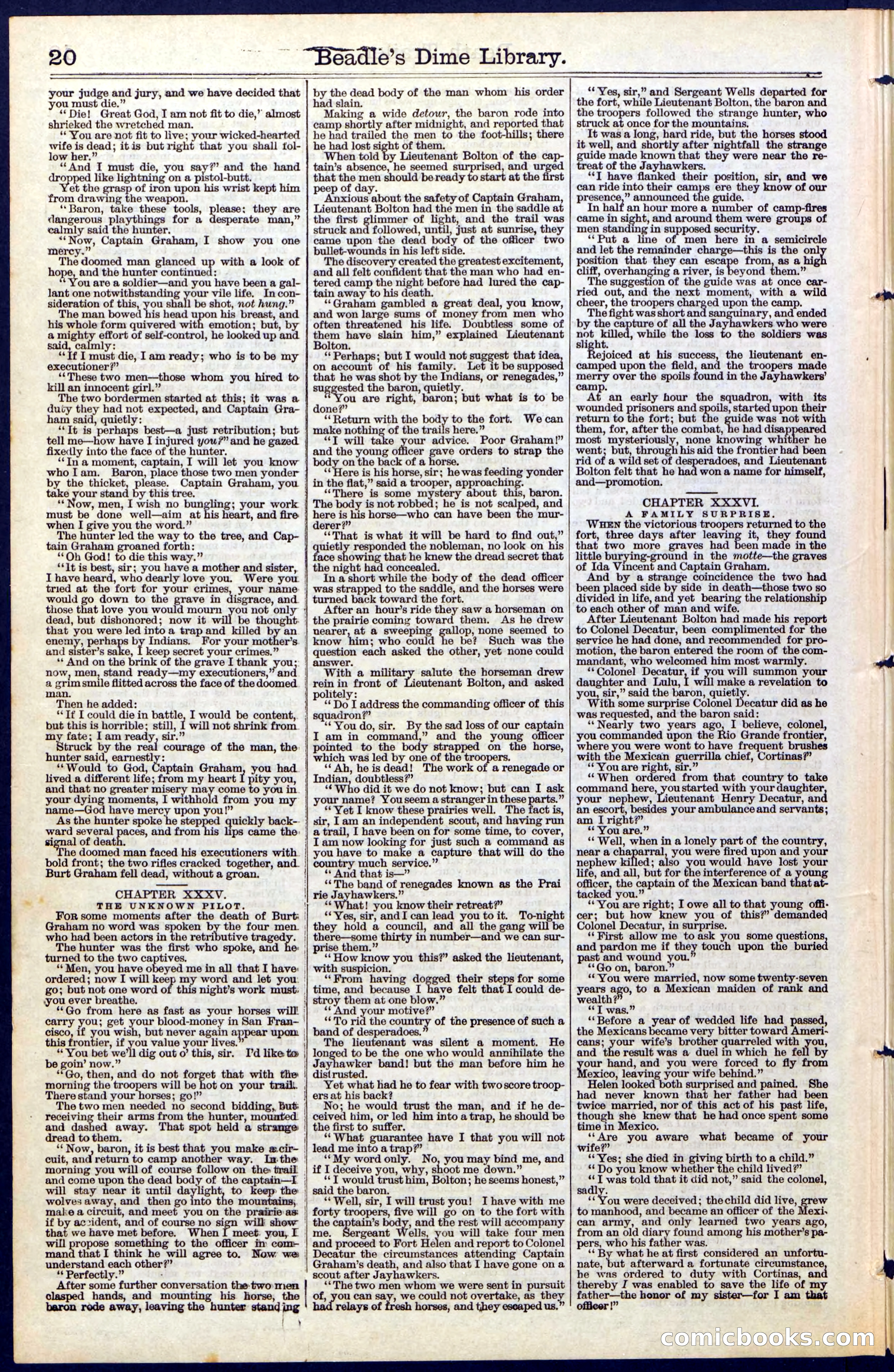 Beadle's Dime Library No. 52 — page 20 of 24