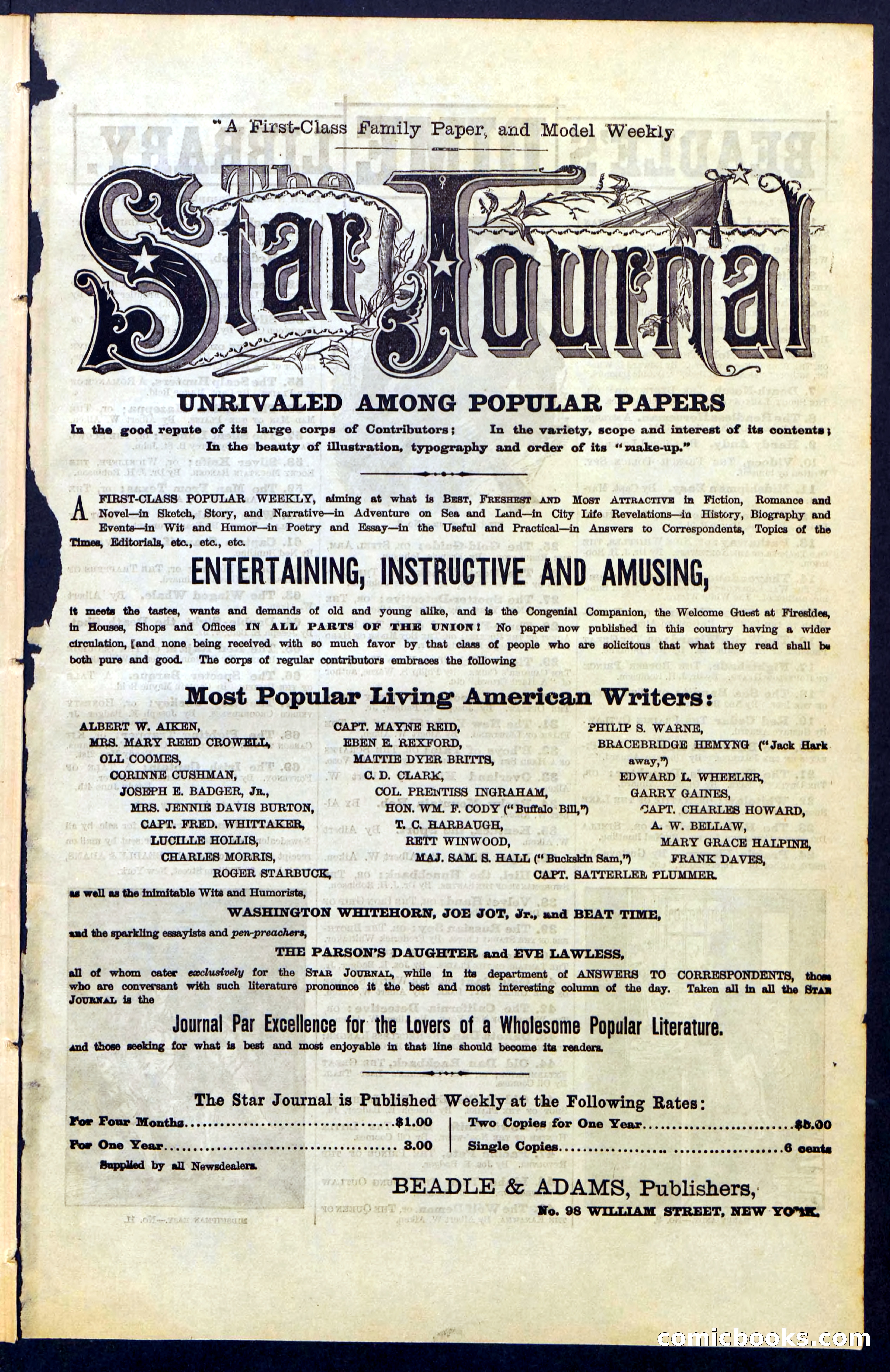 Beadle's Dime Library No. 52 — page 23 of 24