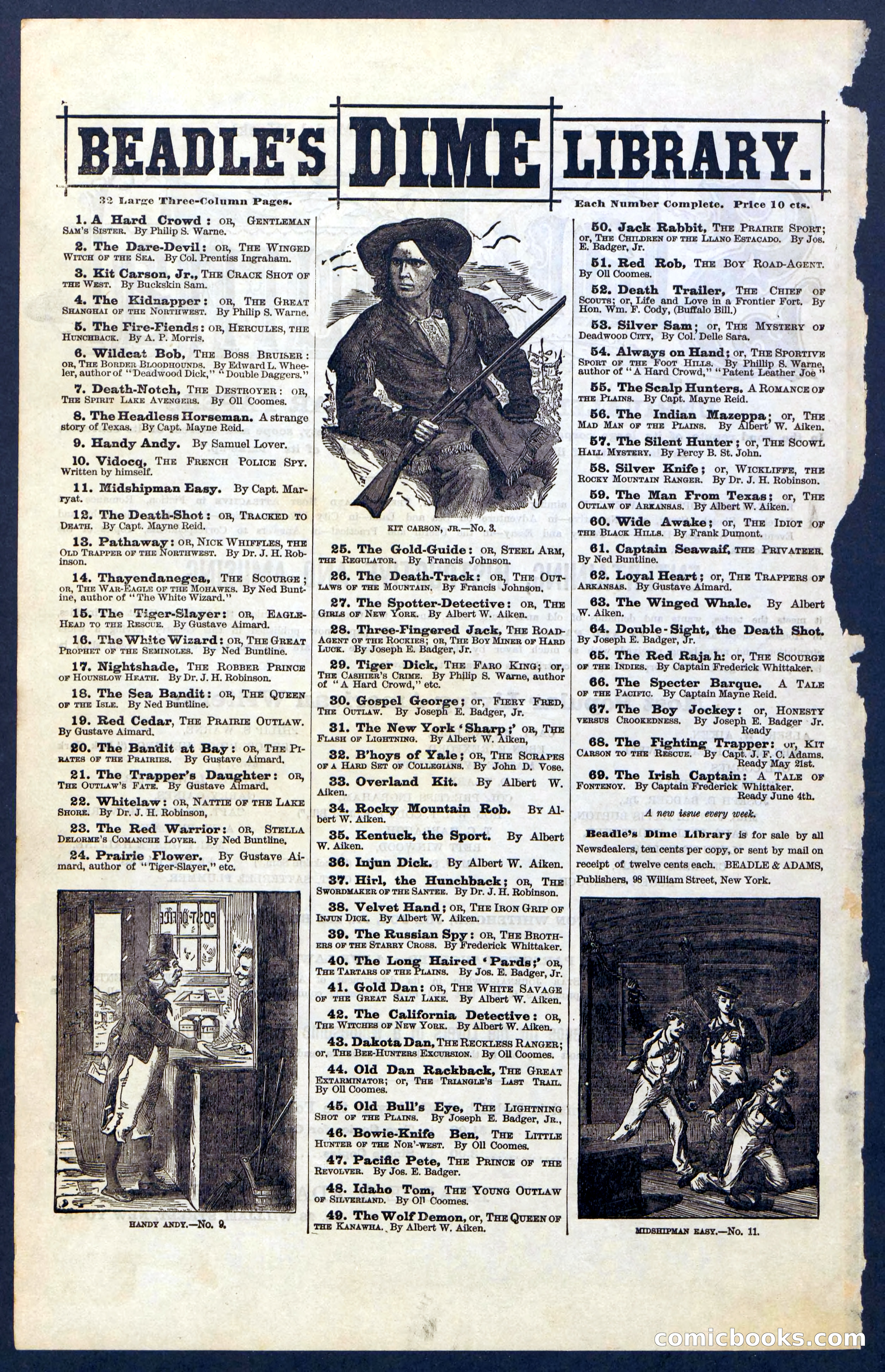 Beadle's Dime Library No. 52 — page 24 of 24