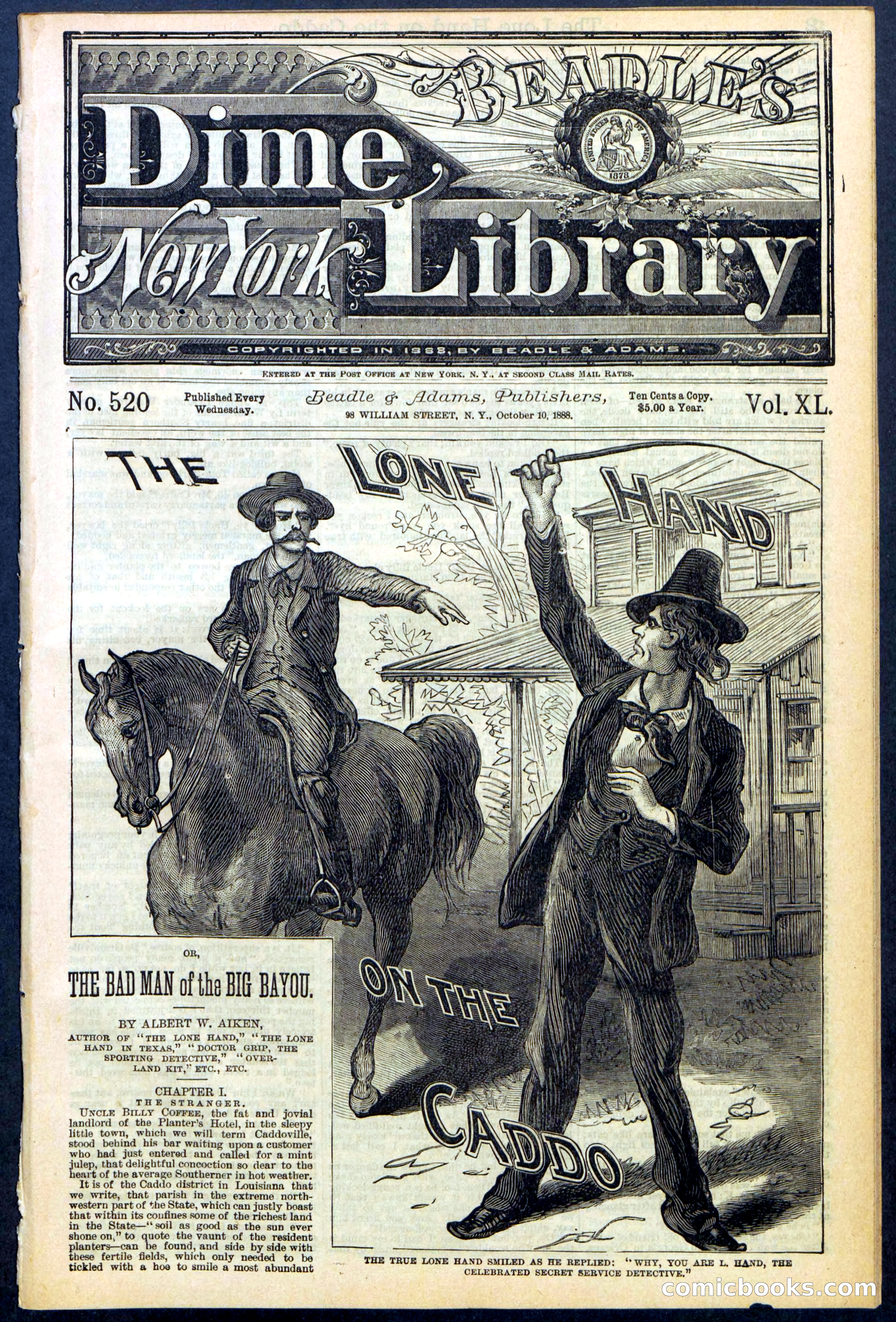 Beadle's New York Dime Library No. 520 — page 1 of 32