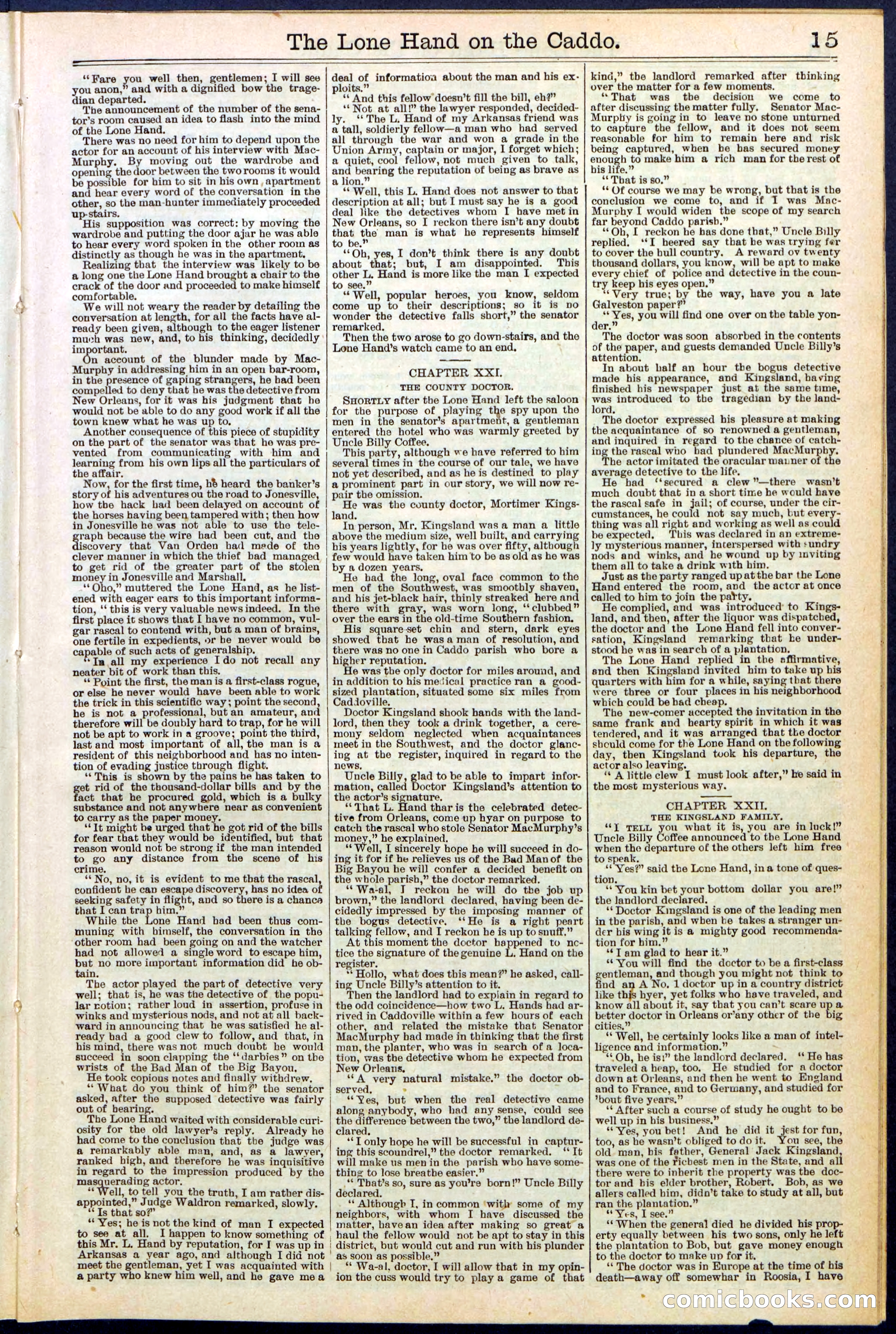 Beadle's New York Dime Library No. 520 — page 15 of 32