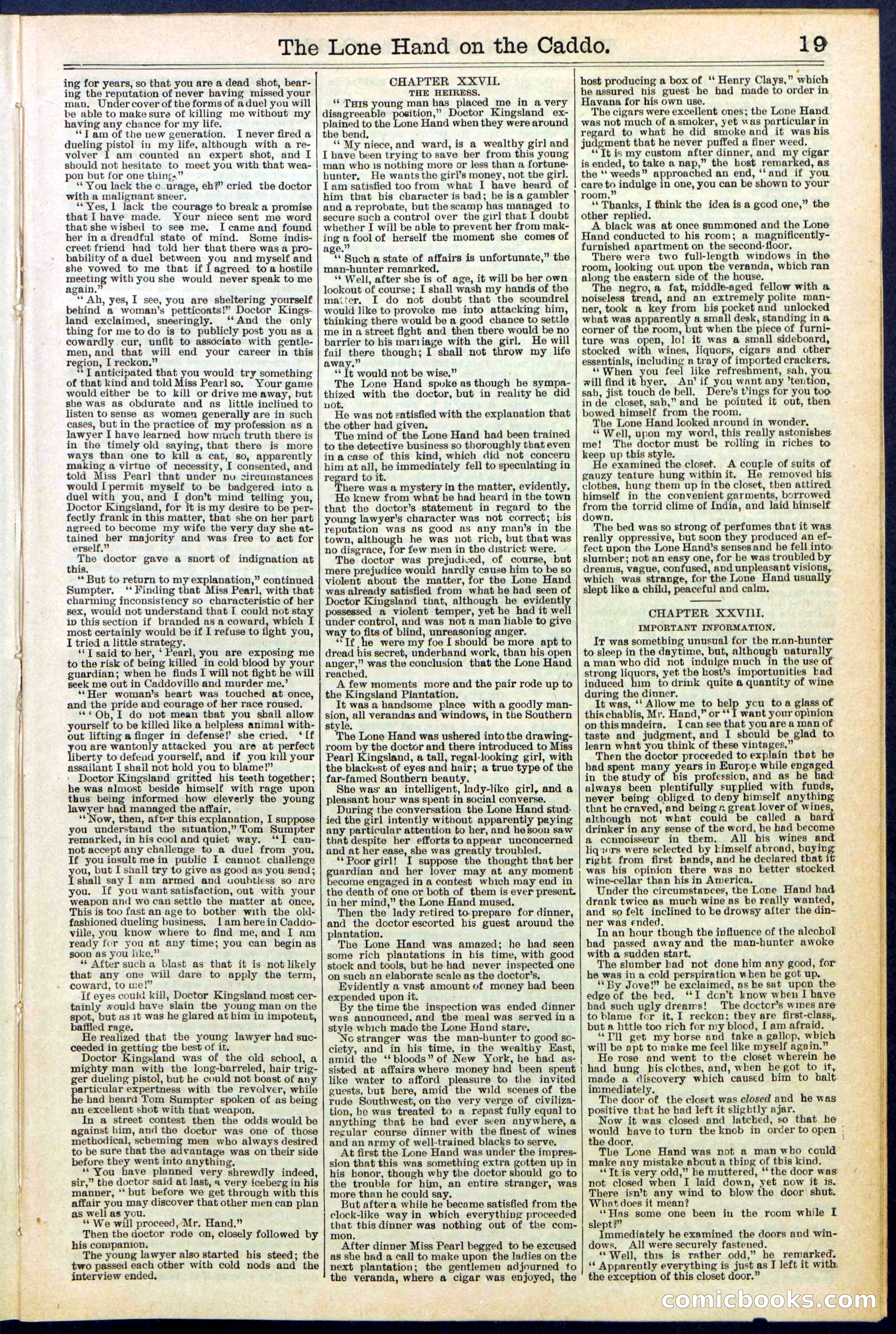 Beadle's New York Dime Library No. 520 — page 19 of 32