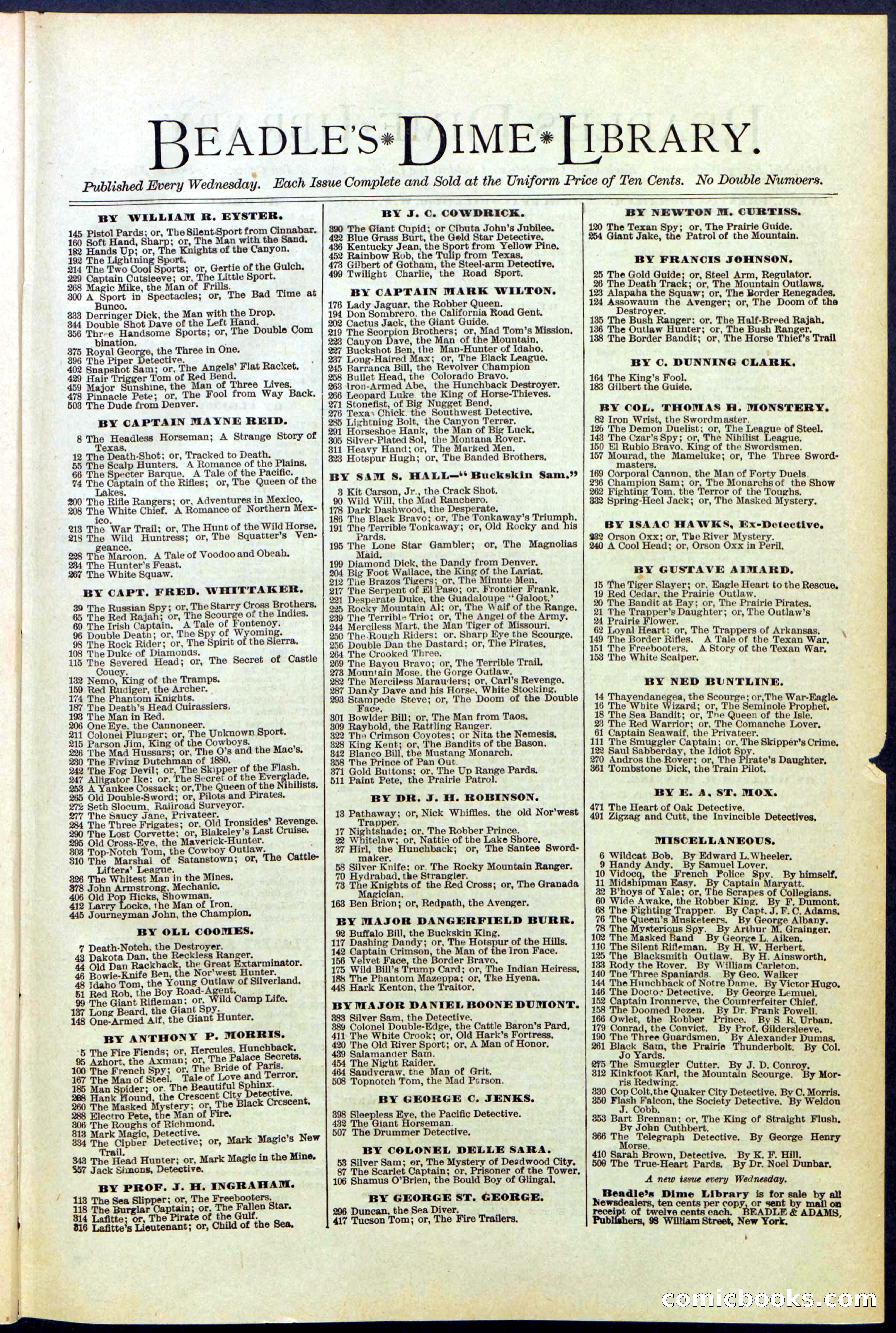 Beadle's New York Dime Library No. 521 — page 31 of 32