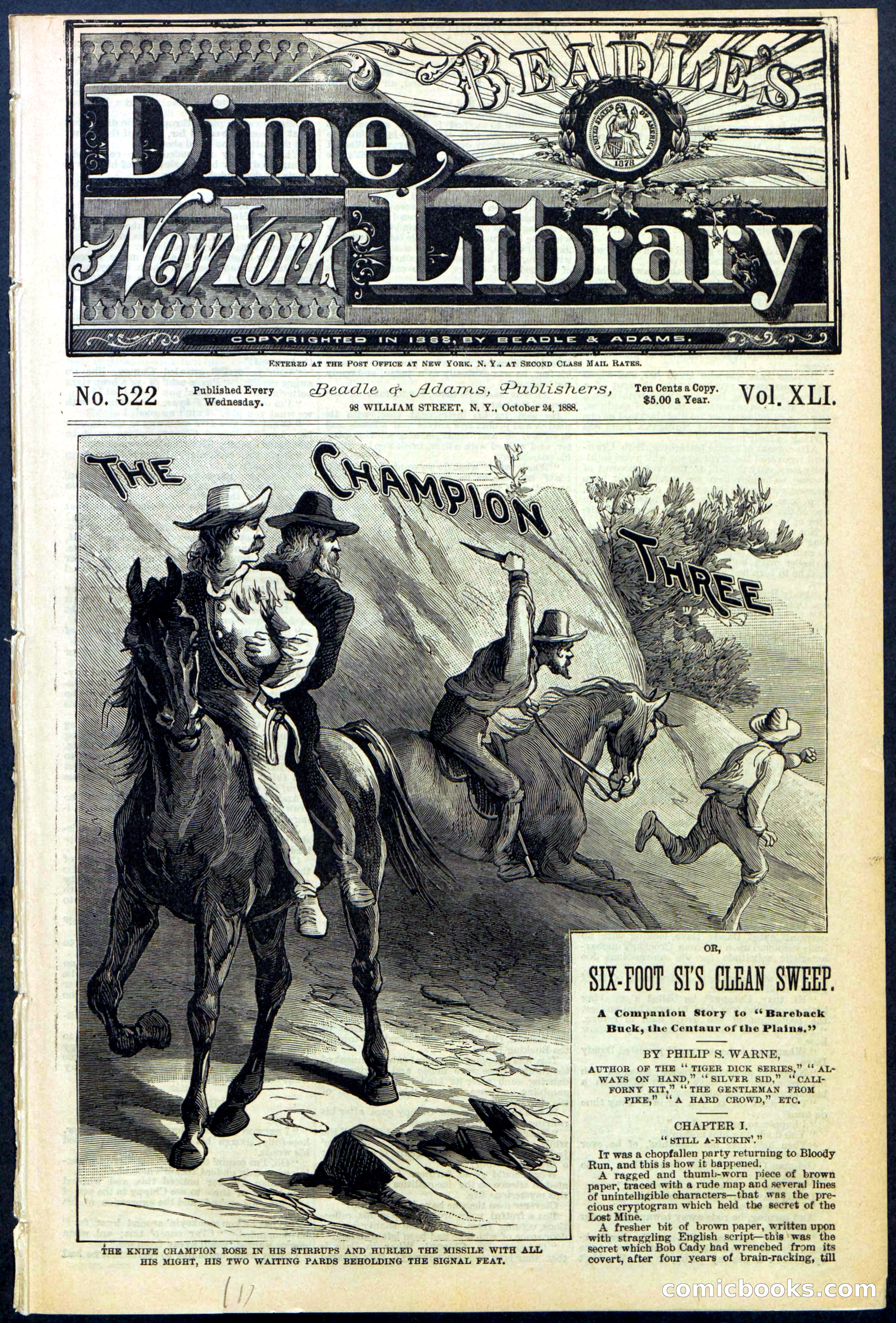 Beadle's Dime Library No. 522 — page 1 of 32