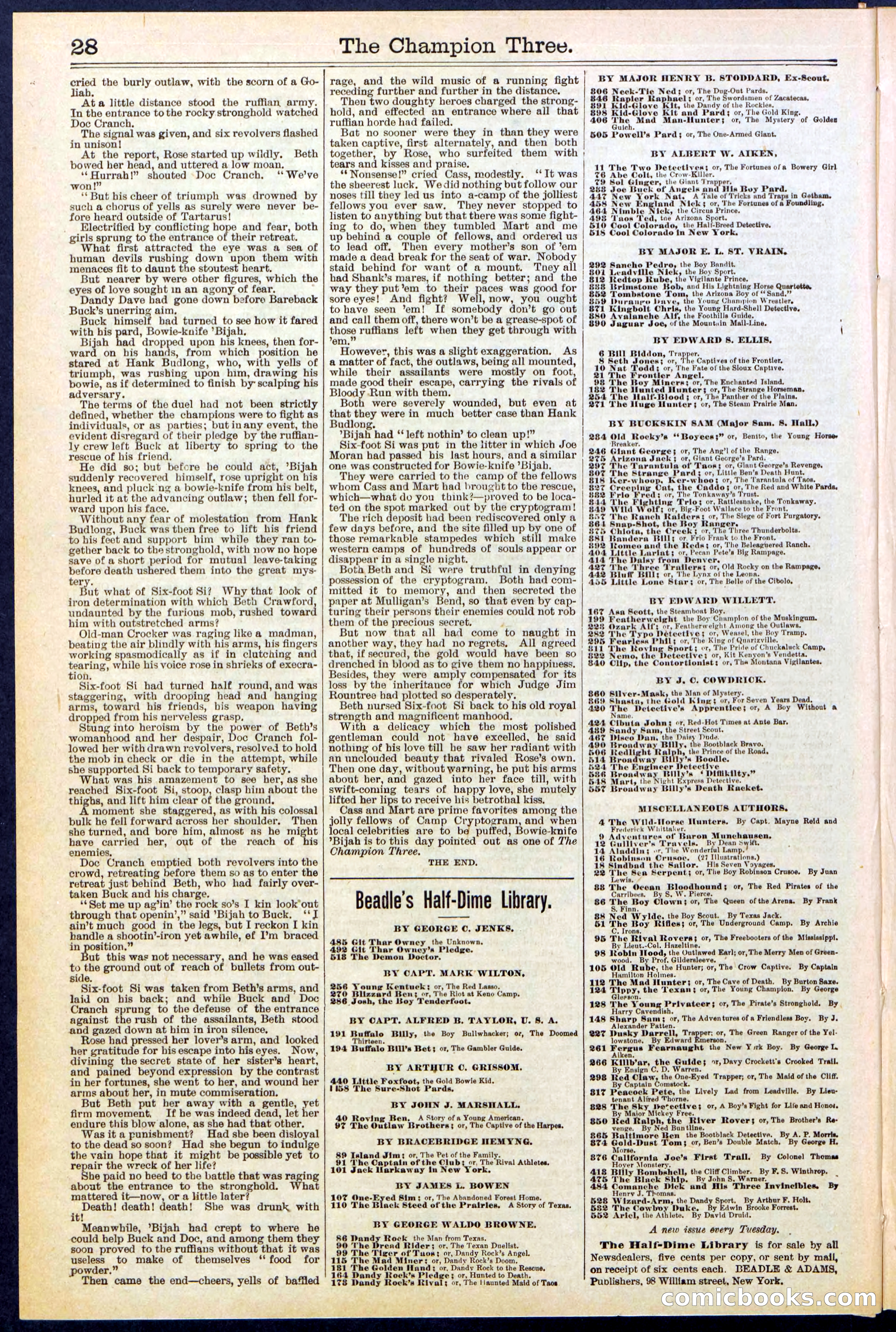Beadle's Dime Library No. 522 — page 28 of 32