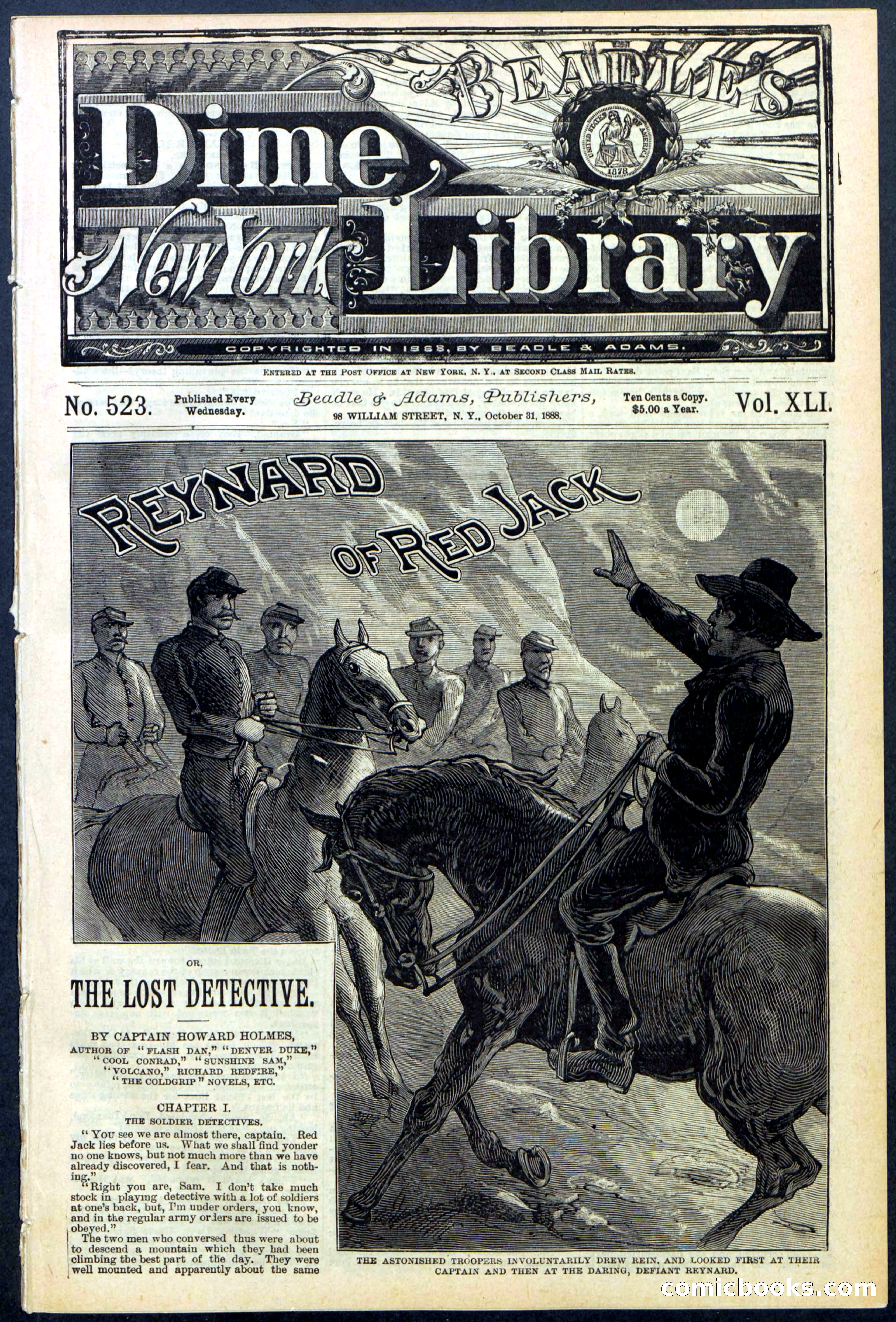Beadle's New York Dime Library No. 523 — page 1 of 32