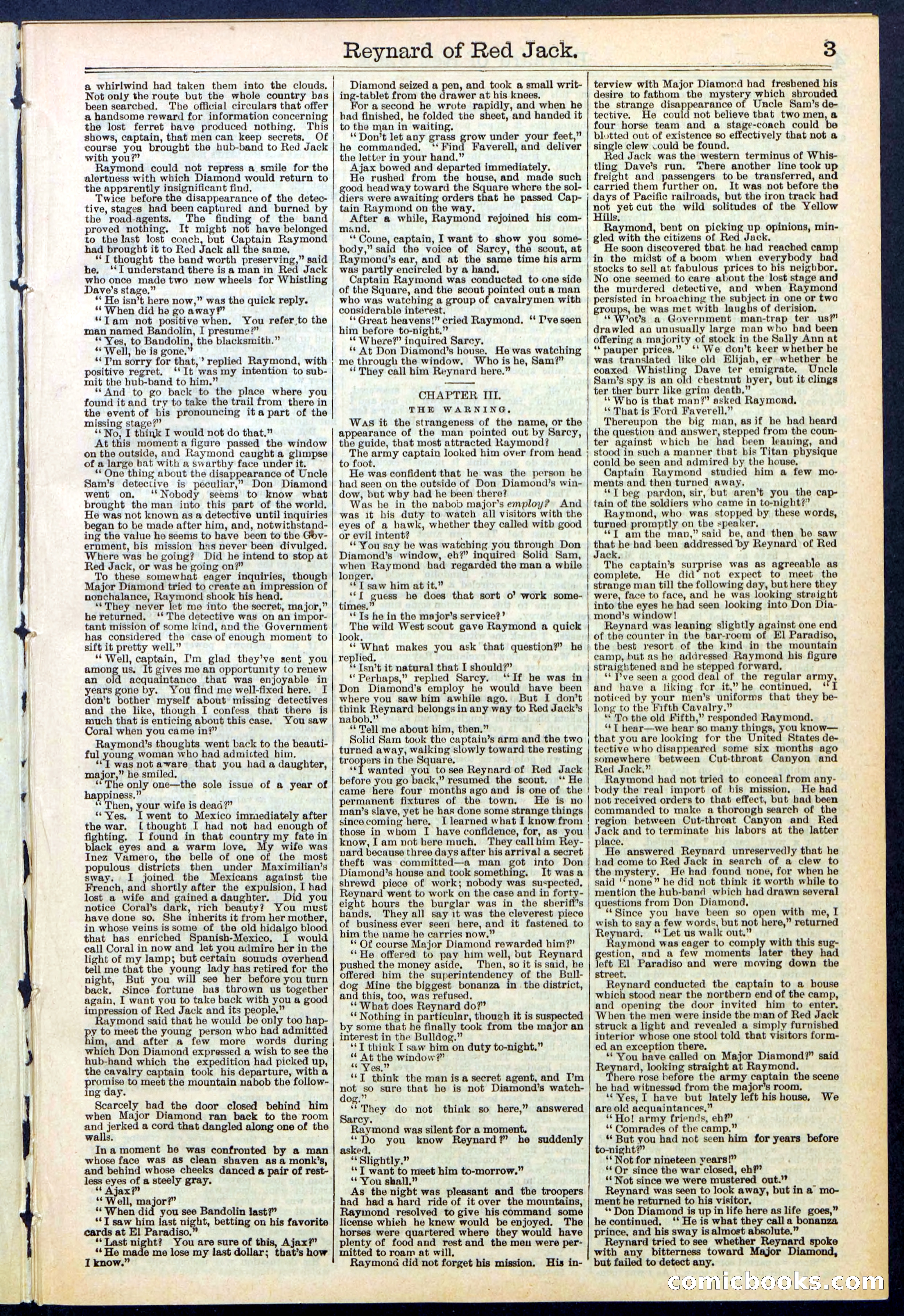 Beadle's New York Dime Library No. 523 — page 3 of 32