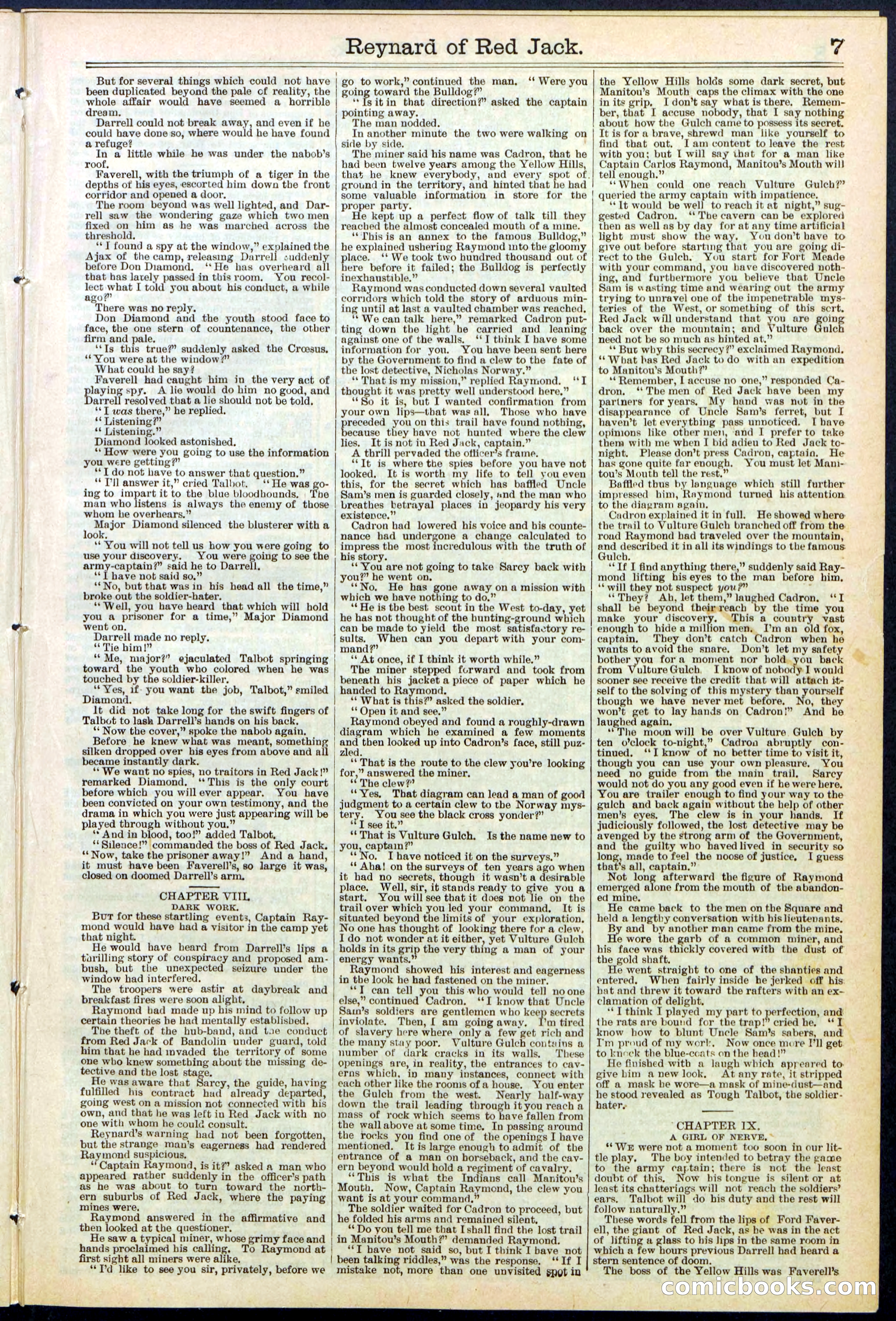 Beadle's New York Dime Library No. 523 — page 7 of 32