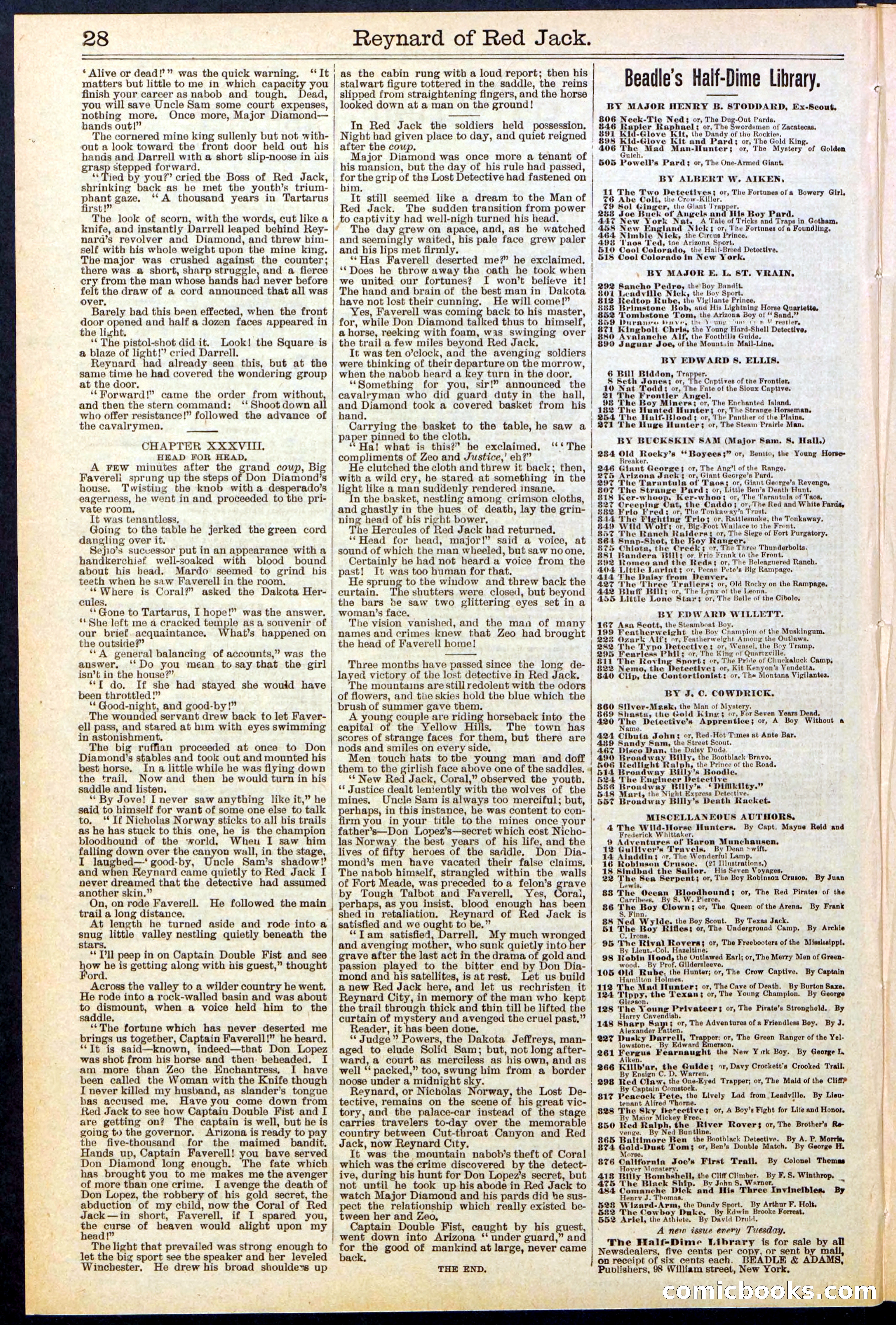 Beadle's New York Dime Library No. 523 — page 28 of 32