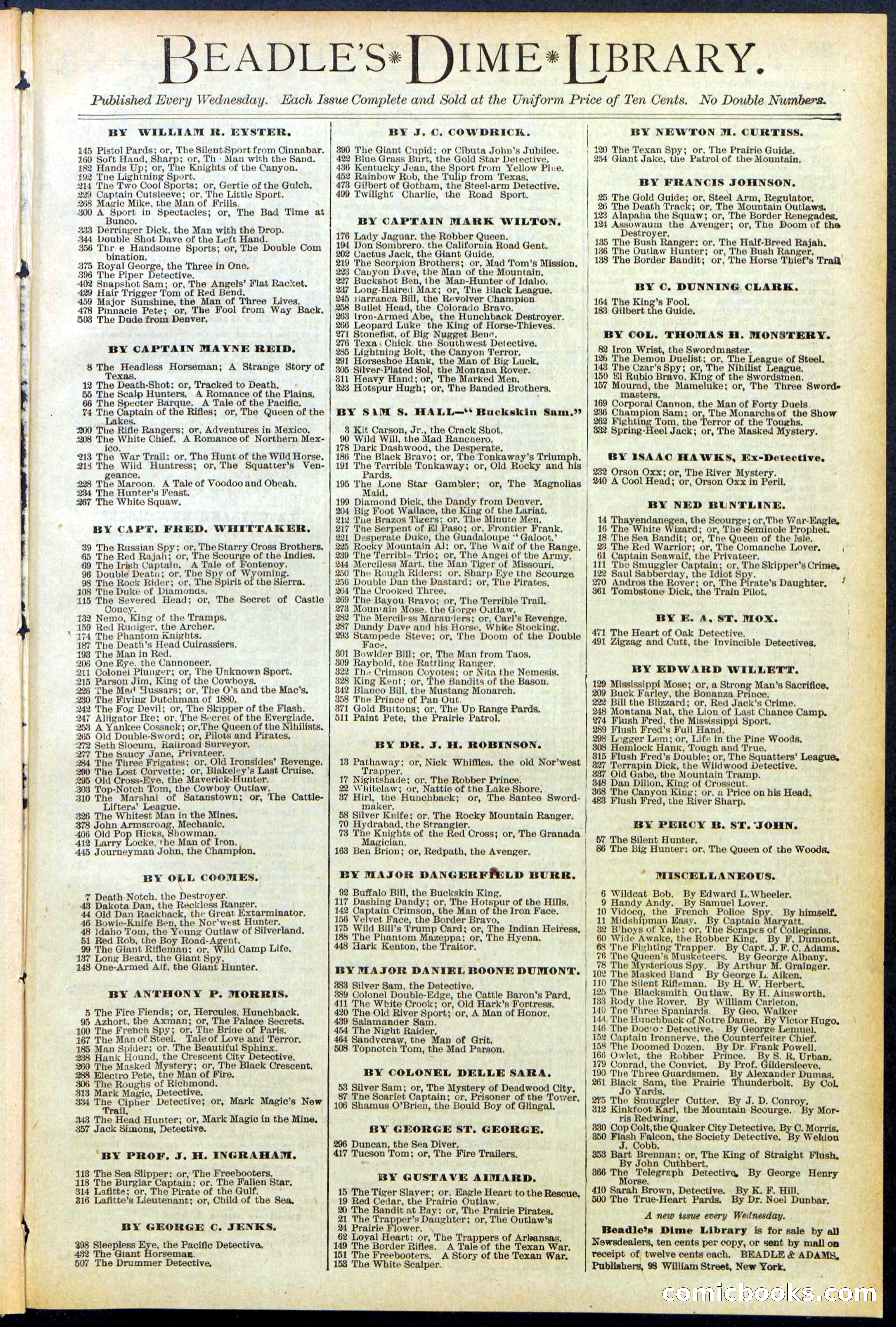 Beadle's New York Dime Library, No. 545 — page 31 of 32