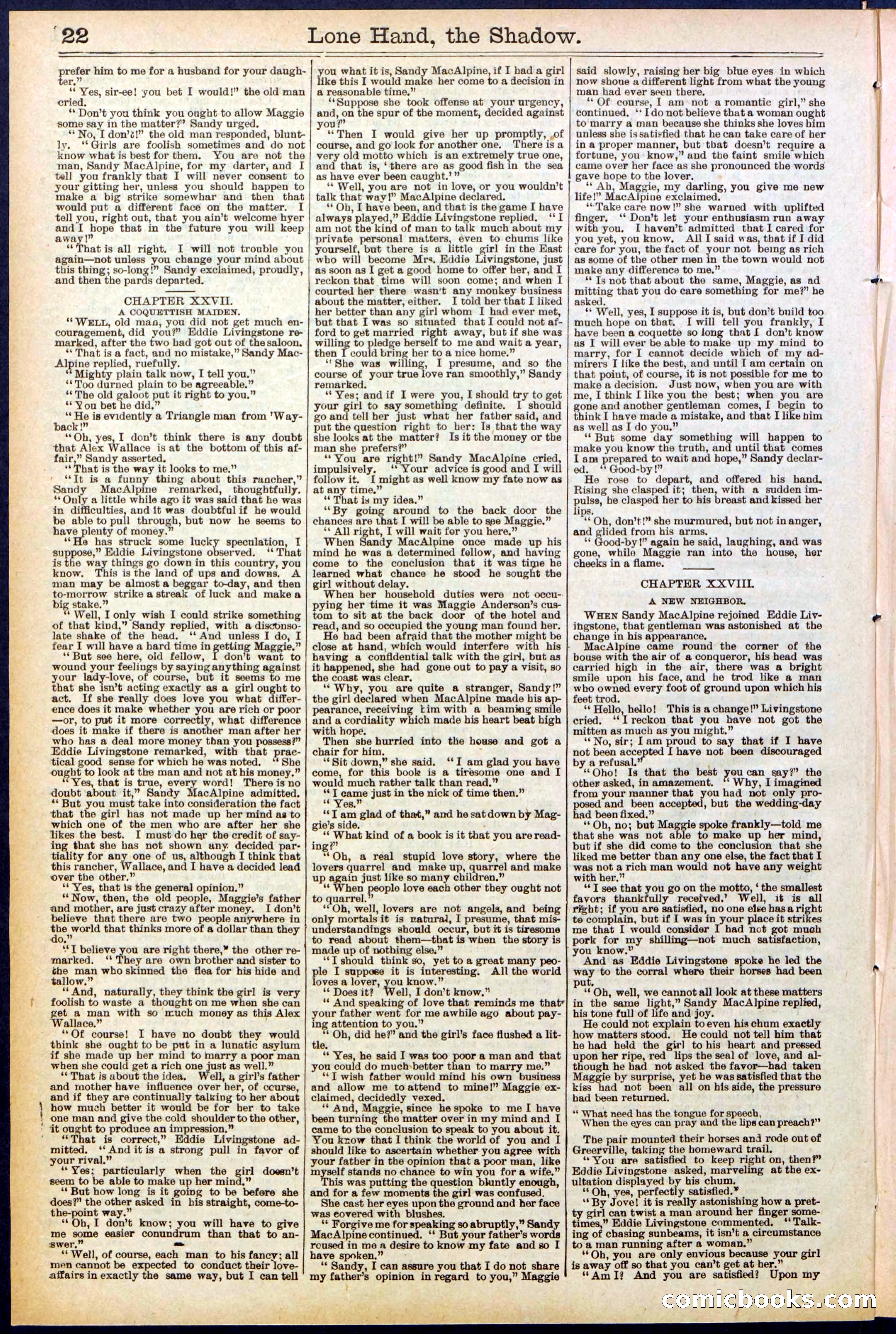 Beadle's Dime Library No. 562 — page 22 of 32