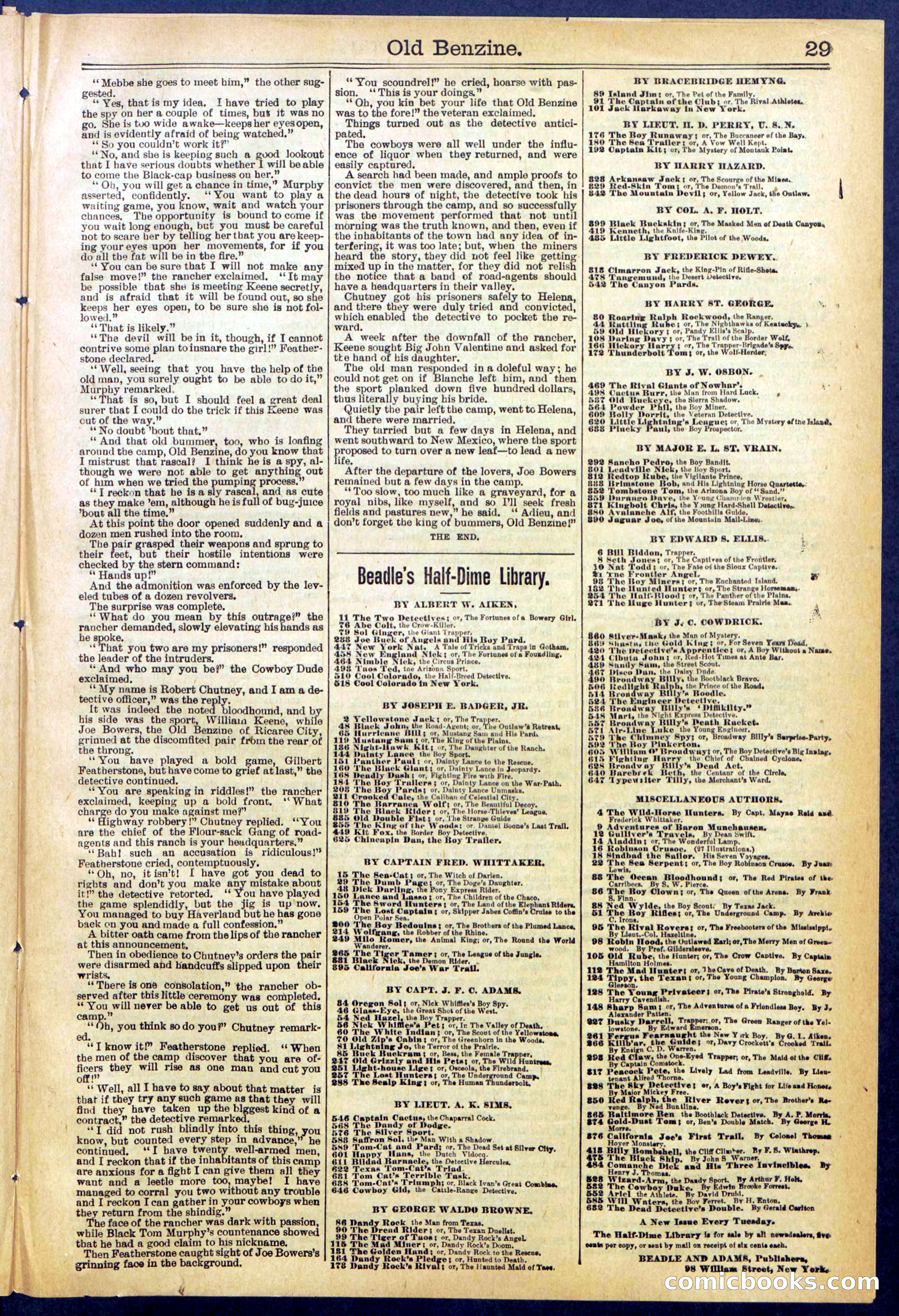 Beadle's New York Dime Library, No. 607 — page 29 of 32