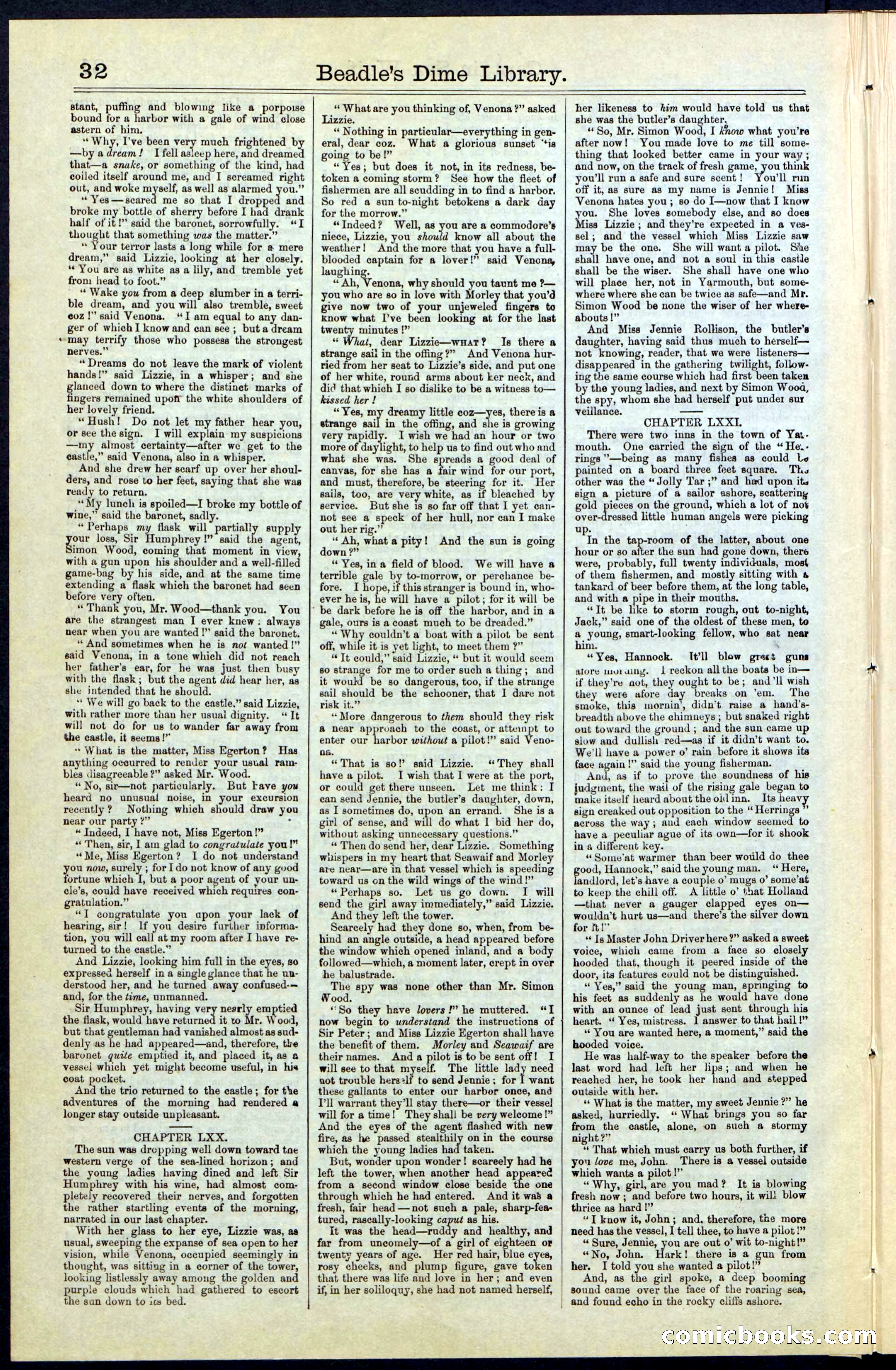 Beadle's New York Dime Library No. 61 — page 32 of 48