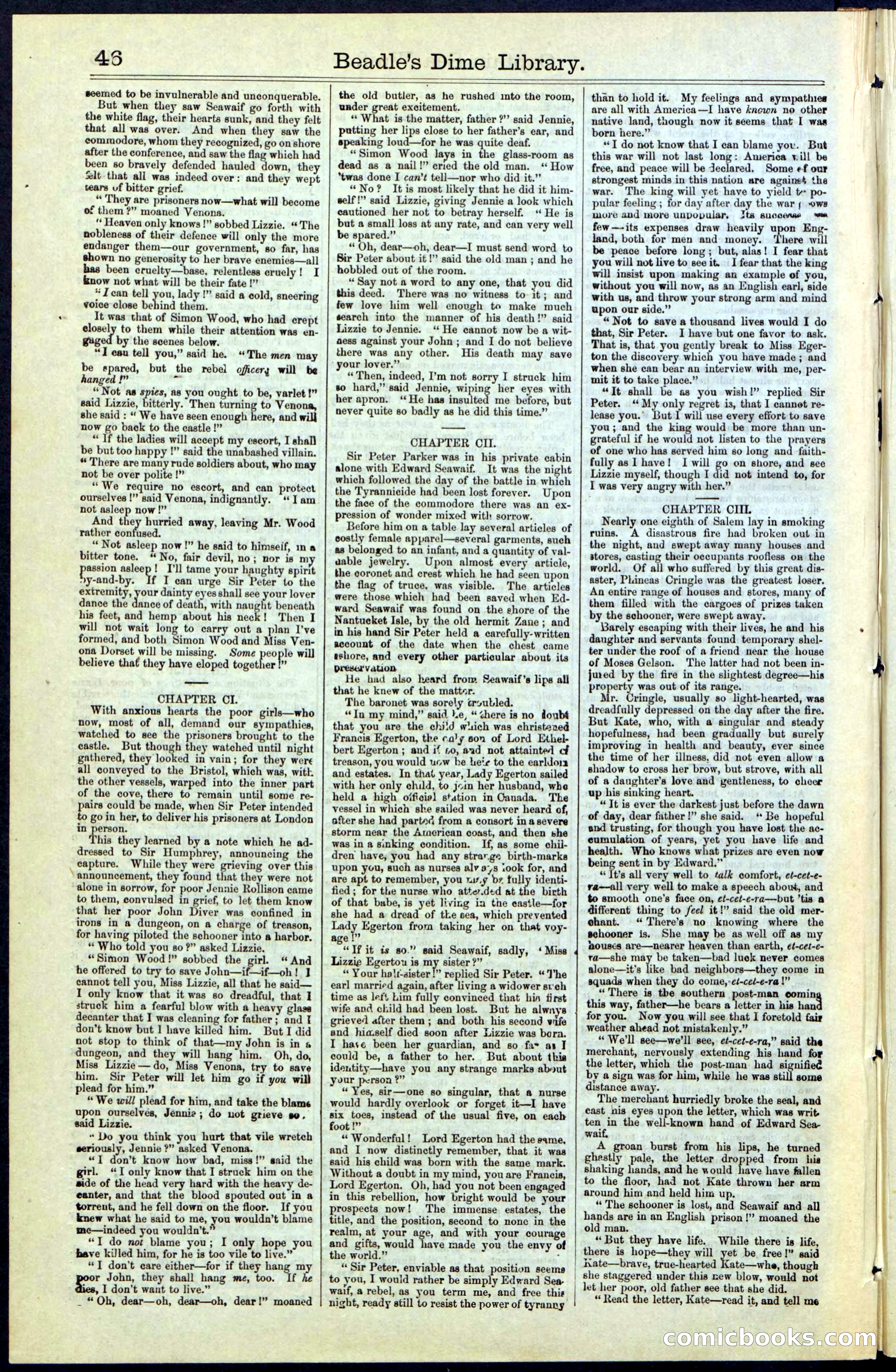 Beadle's New York Dime Library No. 61 — page 46 of 48