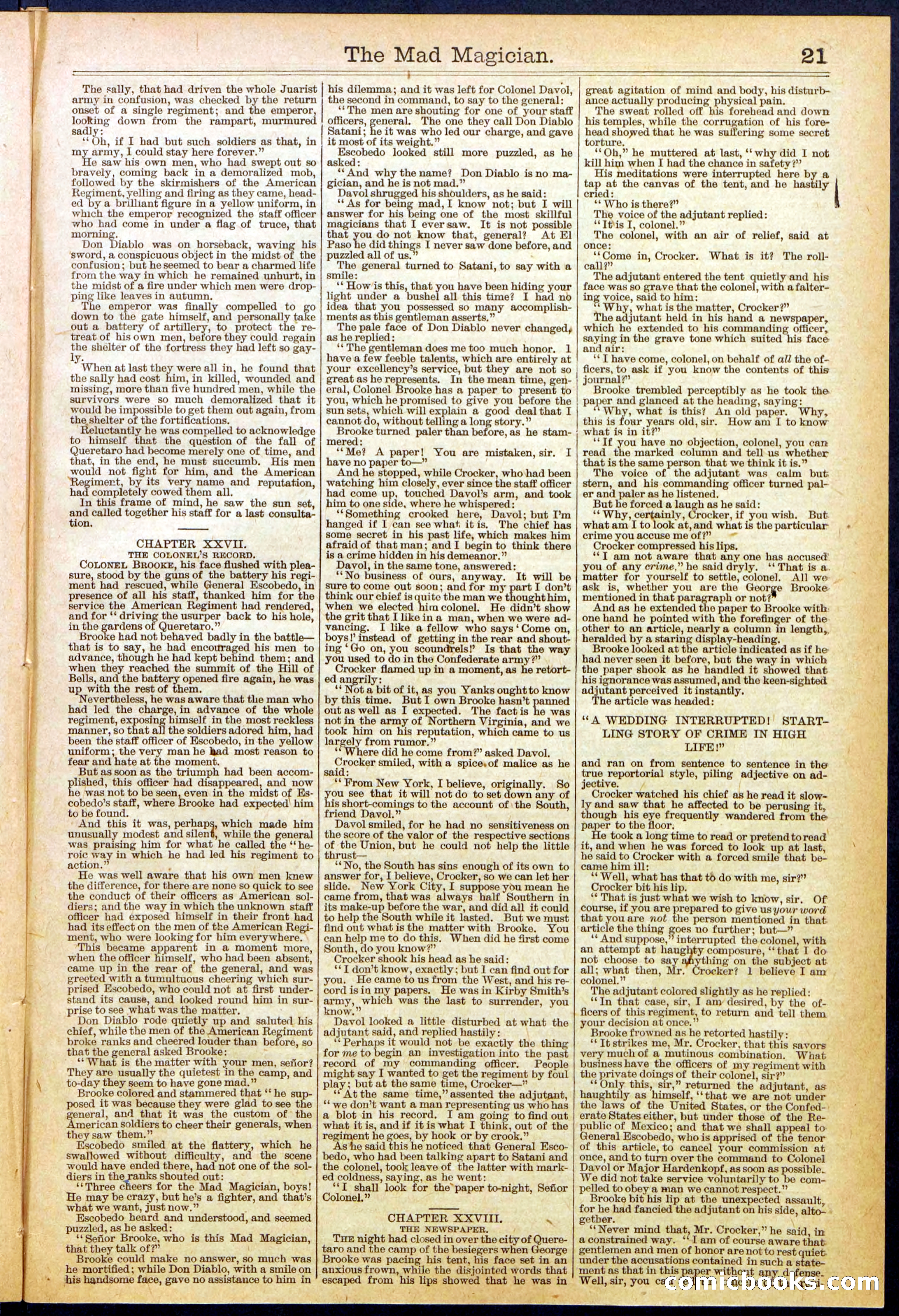 Beadle's New York Dime Library No. 614 — page 21 of 32